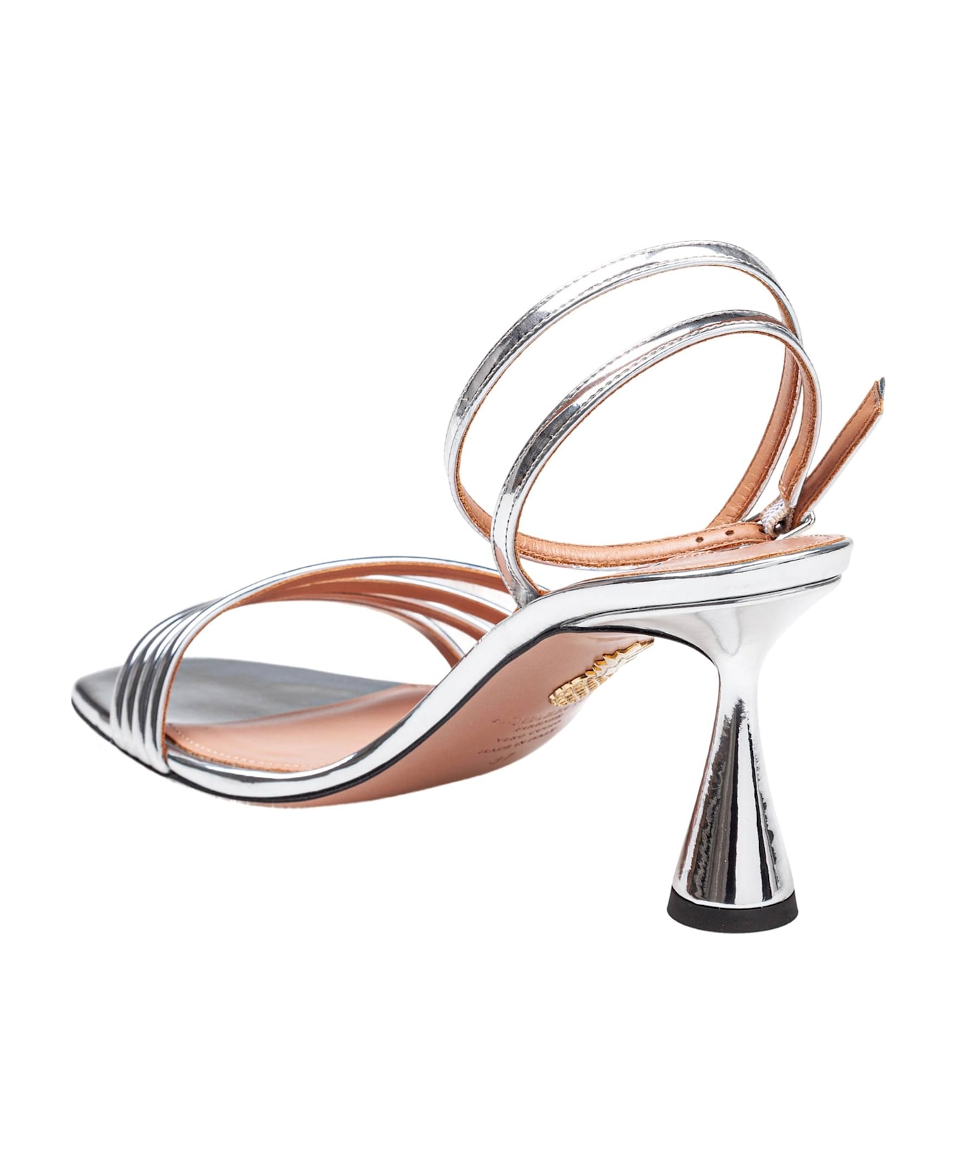 Aquazzura Latour Mirror Effect Sandals - Silver