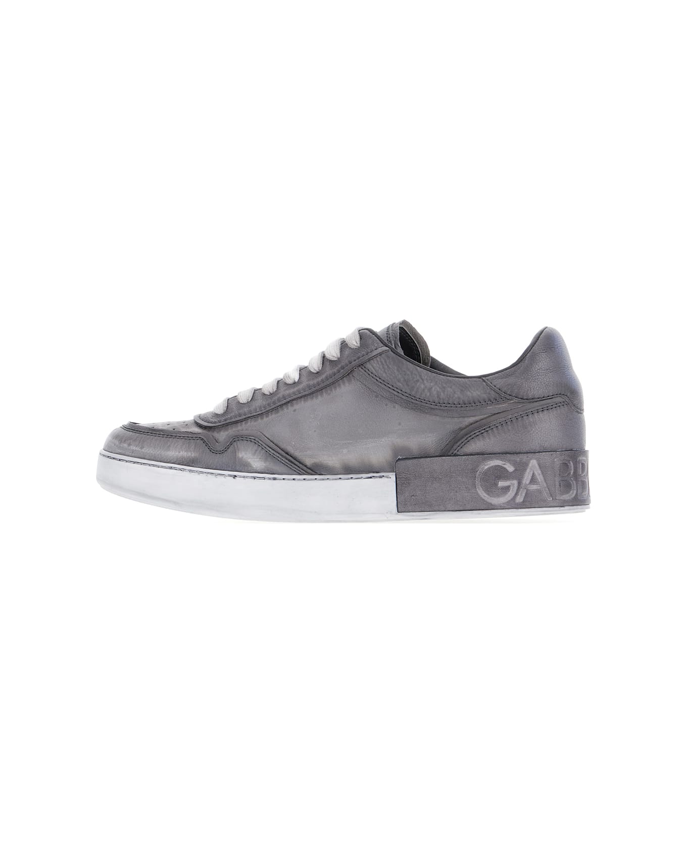 Dolce 
Gabbana Grey Leather Sneakers - GREY