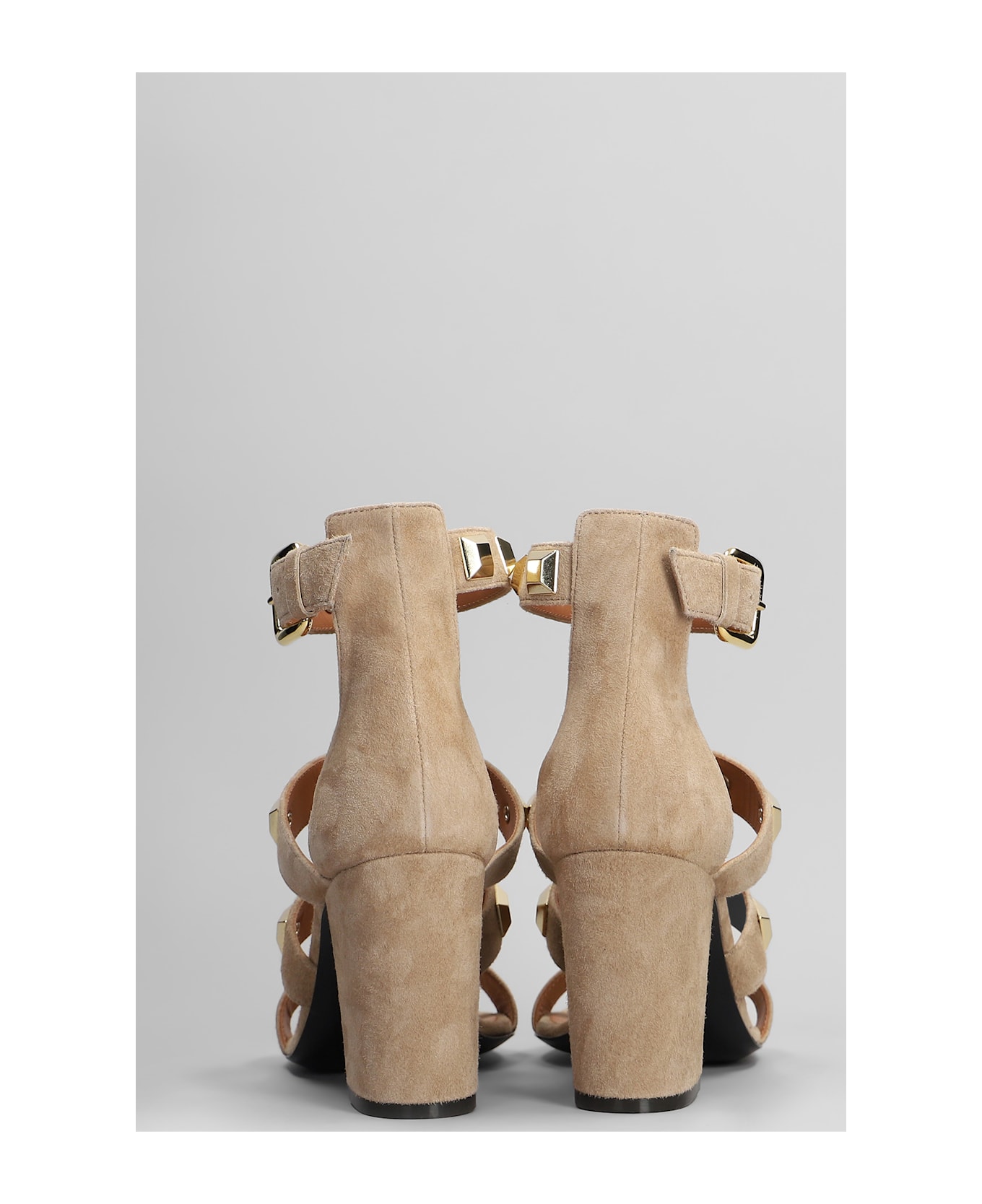 Via Roma 15 Sandals In Beige Suede - beige