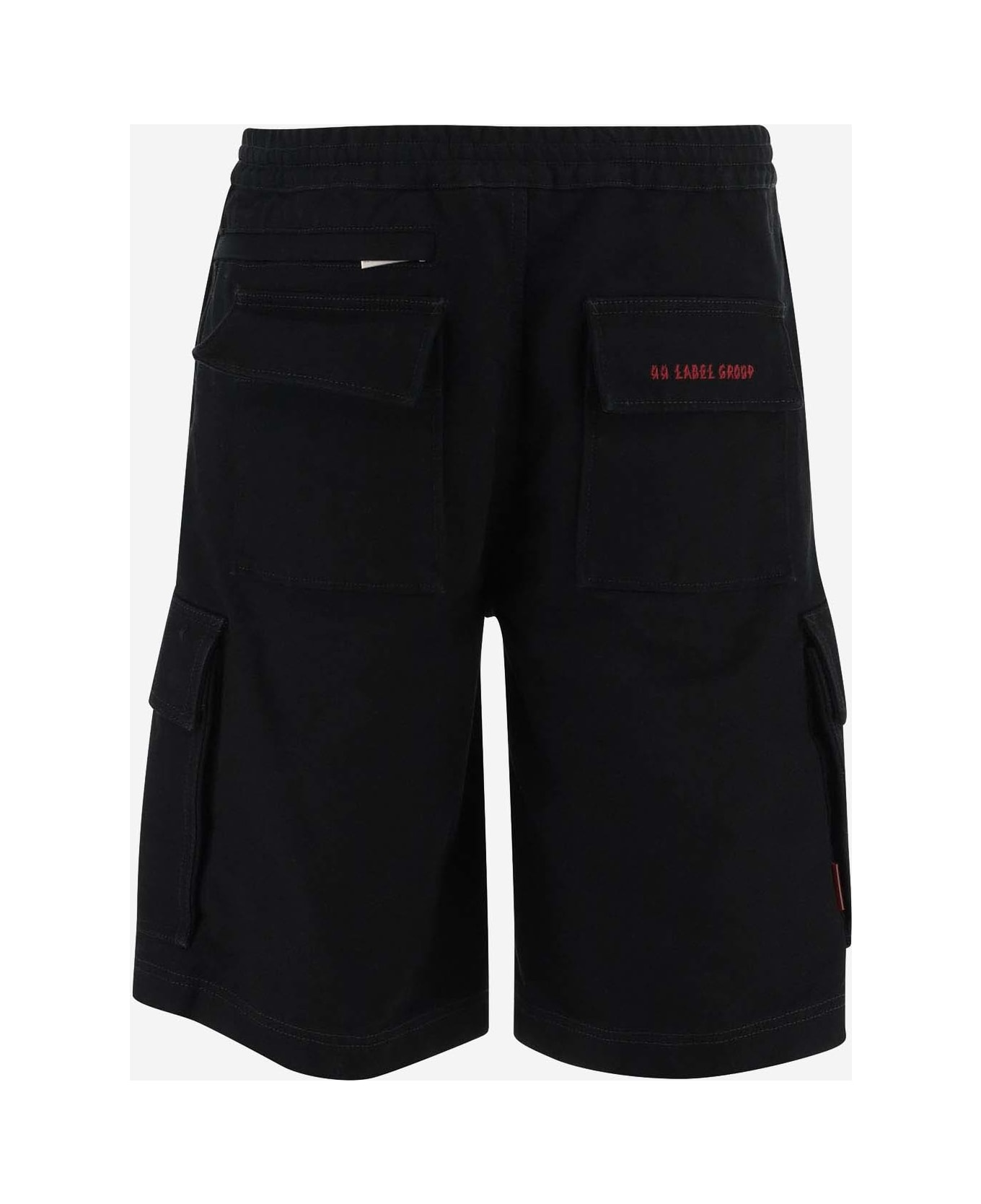 44 Label Group Cotton Bermuda Shorts With Logo - Black ショートパンツ