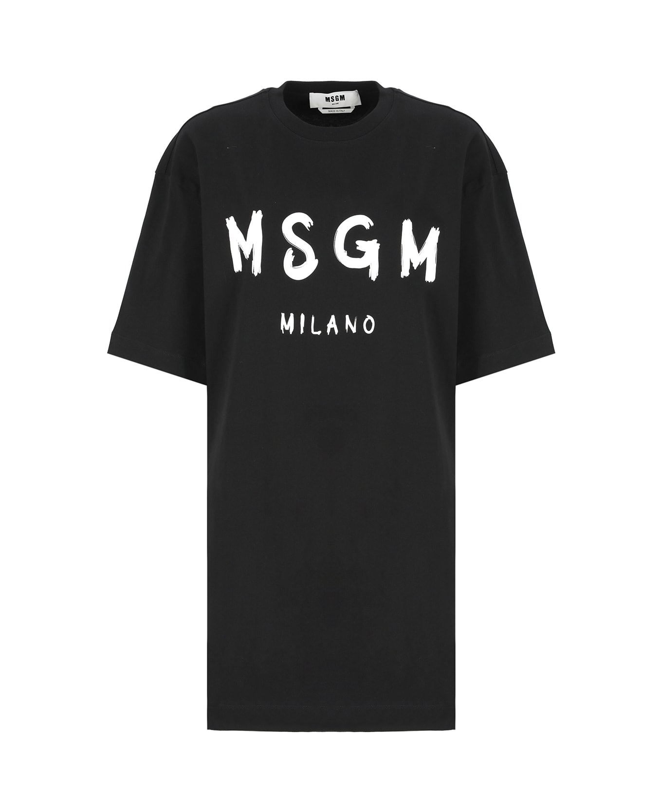MSGM Dress With Logo - Black Tシャツ