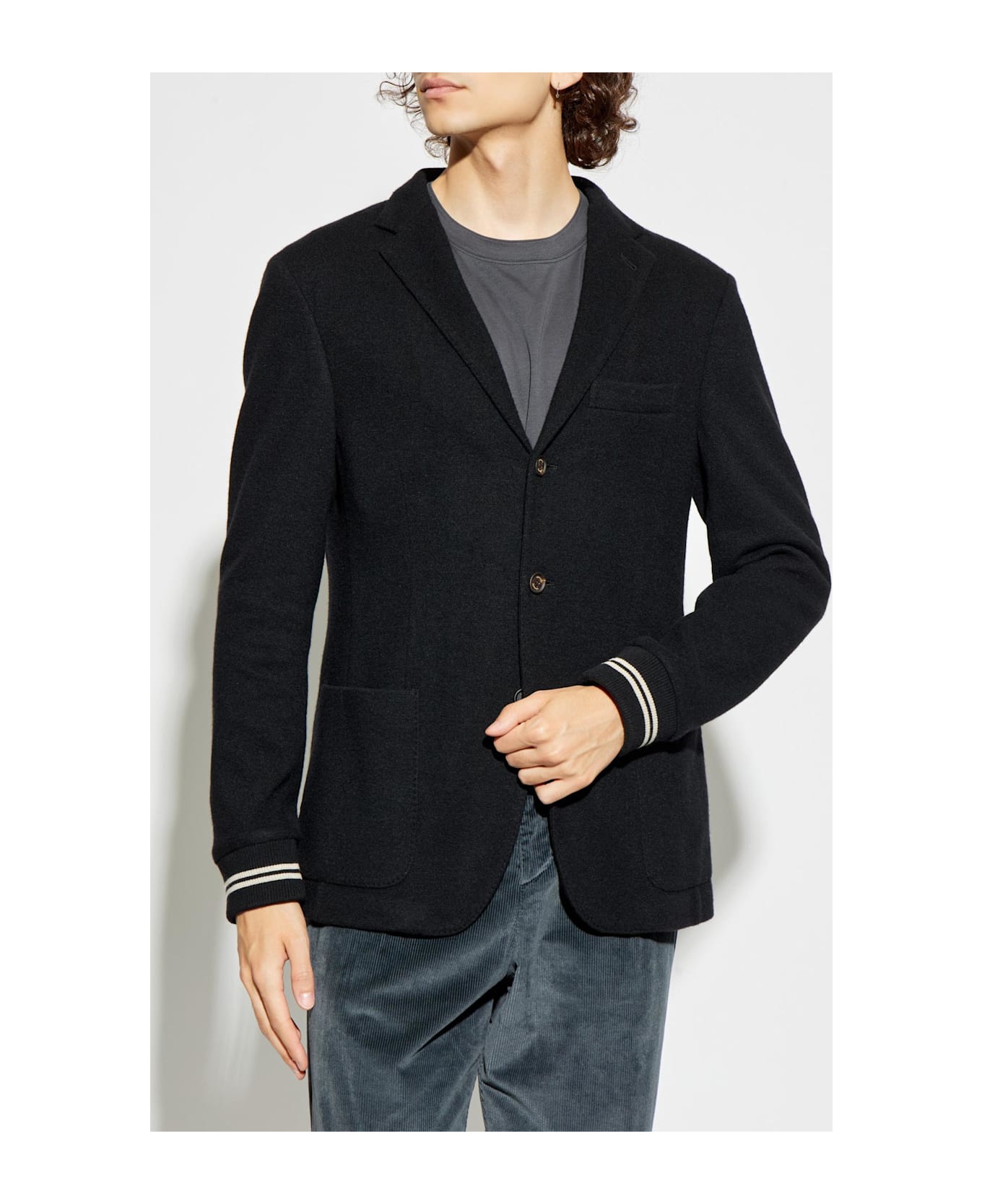 Eleventy Jacket With Detachable Hood - Black