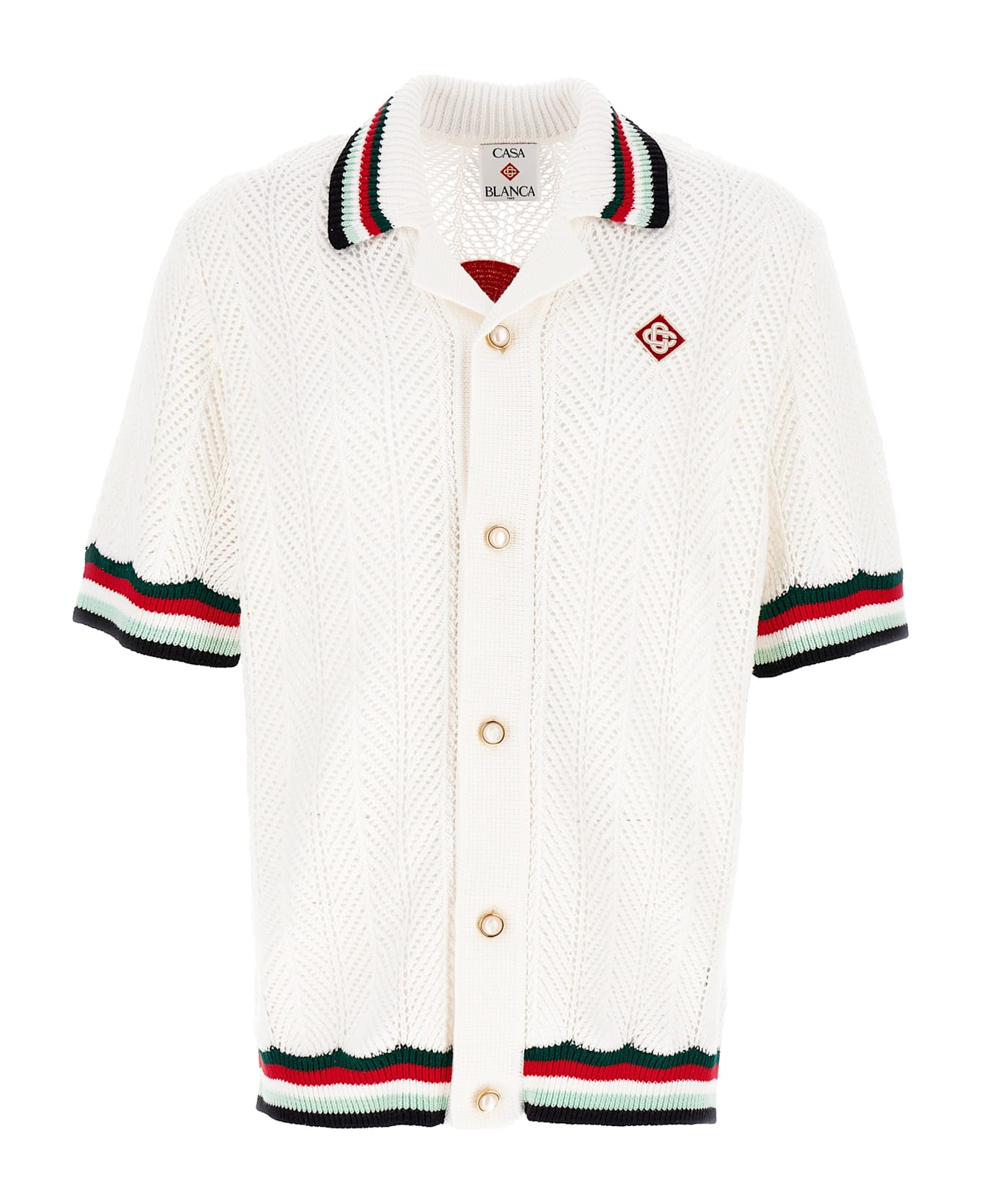 Casablanca 
sporty Faux Crochet
 Shirt - Multicolor