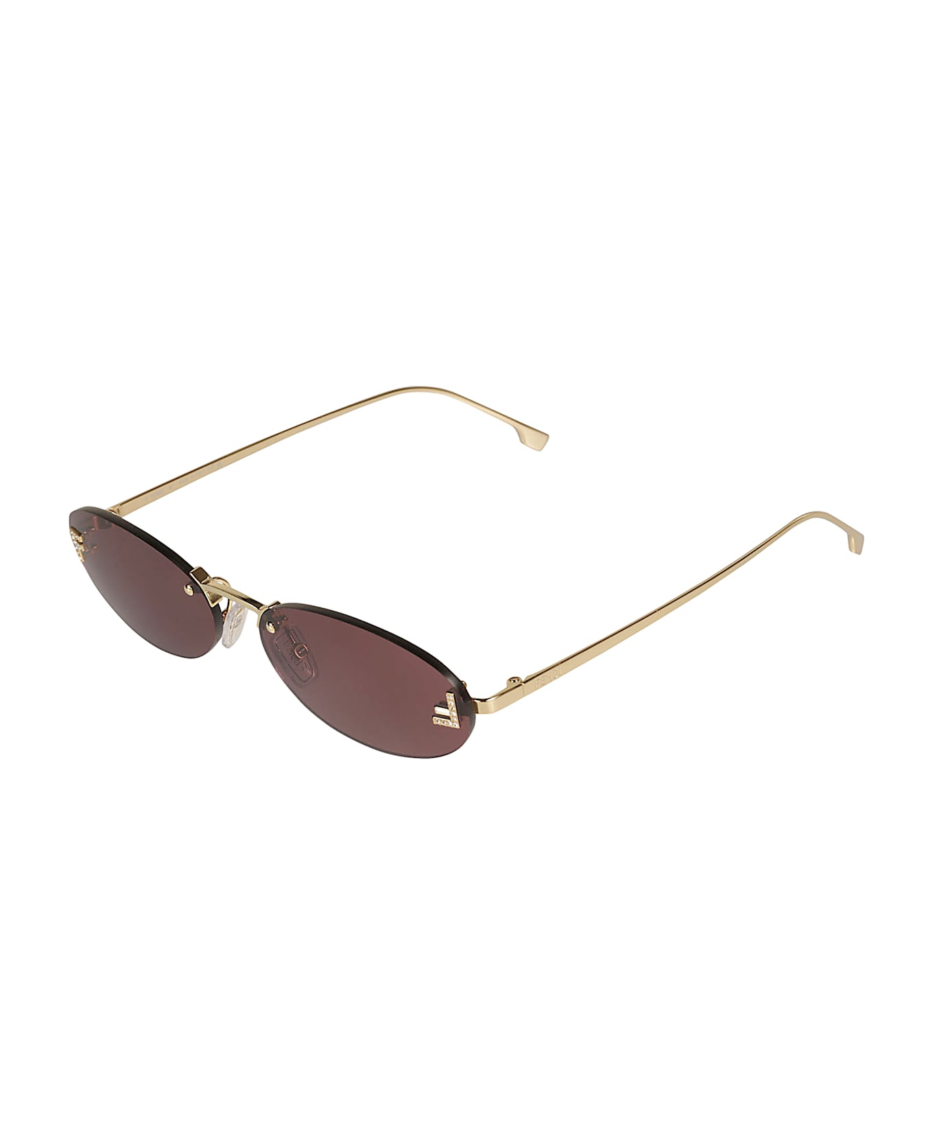 Fendi Rimless Oval Sunglasses - Yellow