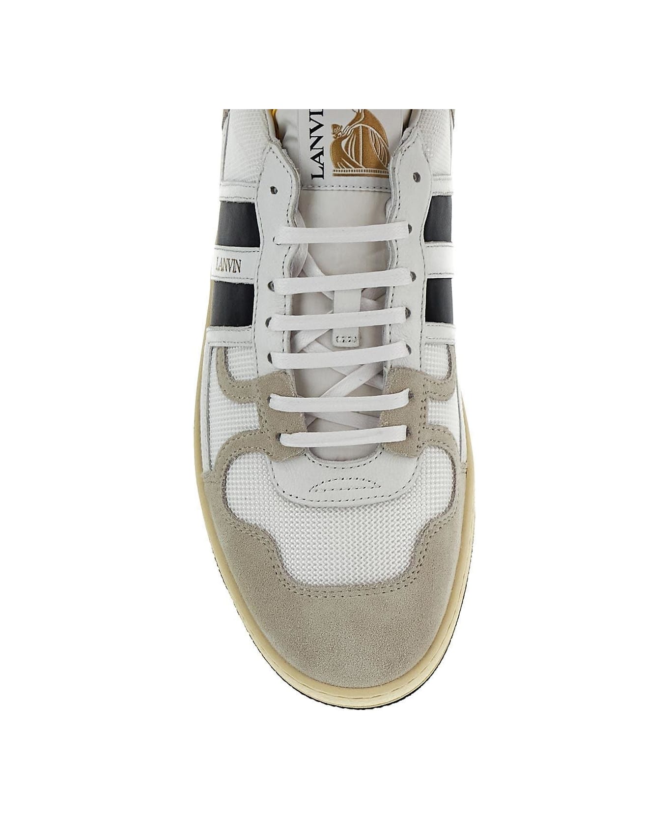 Lanvin Mesh Clay Low-top Sneakers - White and black