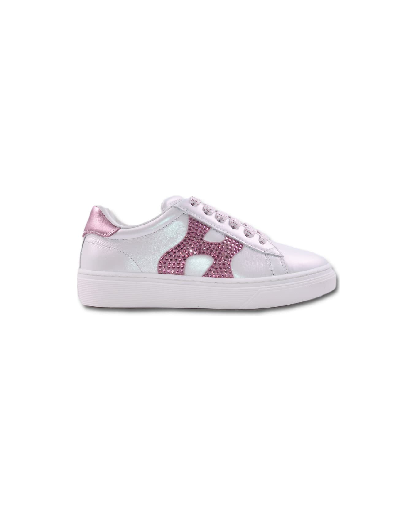 Hogan Sneakers In Pearled Smooth Leather - White