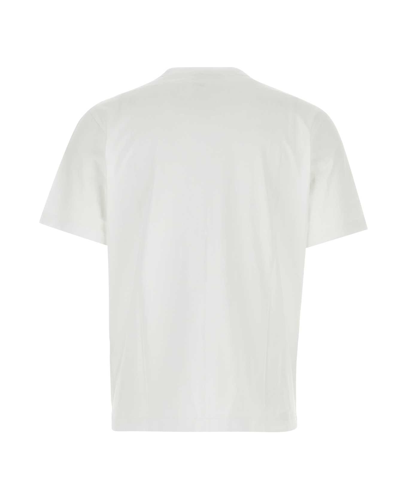 Maison Kitsuné White Cotton T-shirt - WHITEBLACK