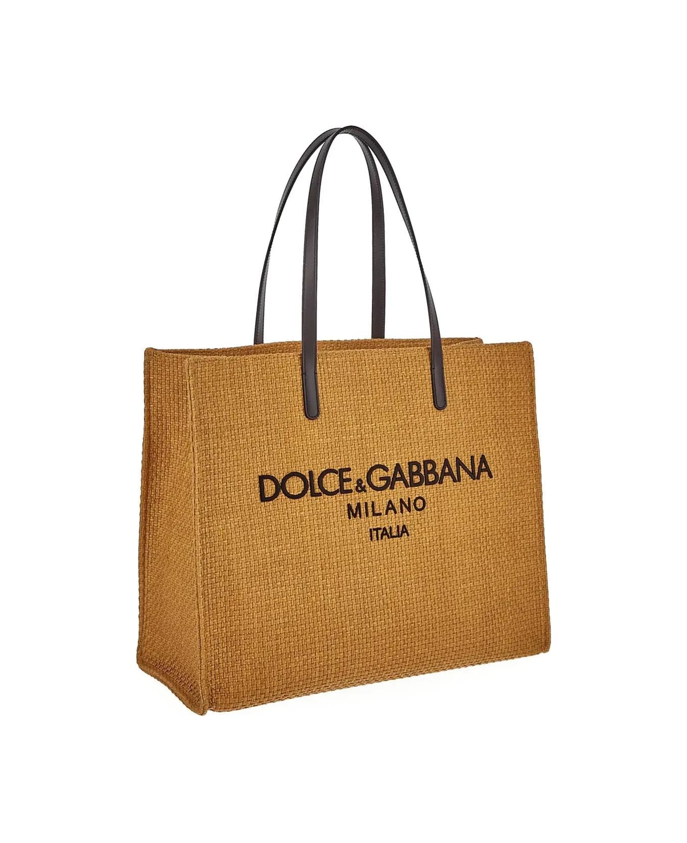 Dolce & Gabbana Large Rayon Shopper Bag - Cammello
