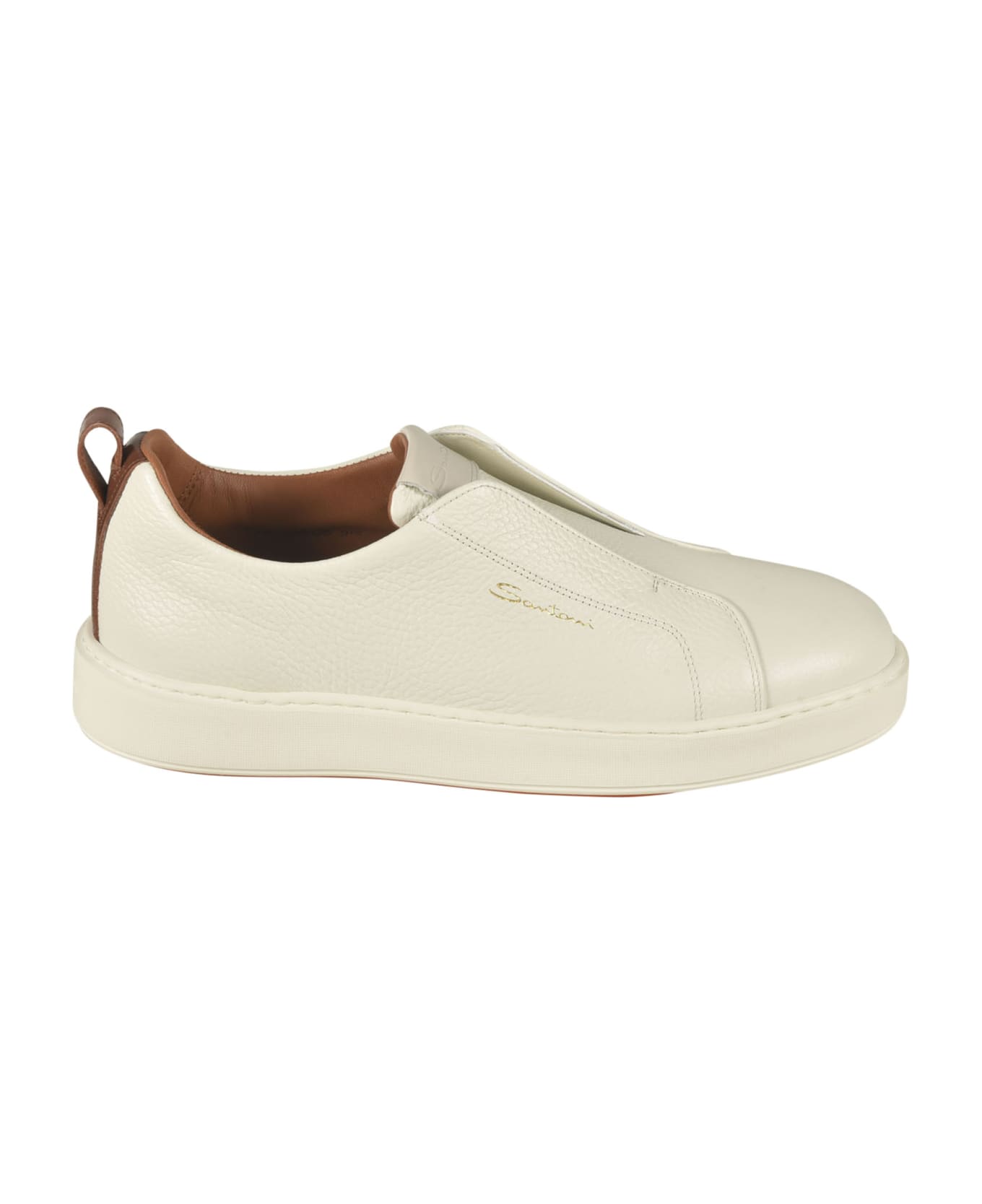 Santoni Logo Open Toe Sneakers - White スニーカー