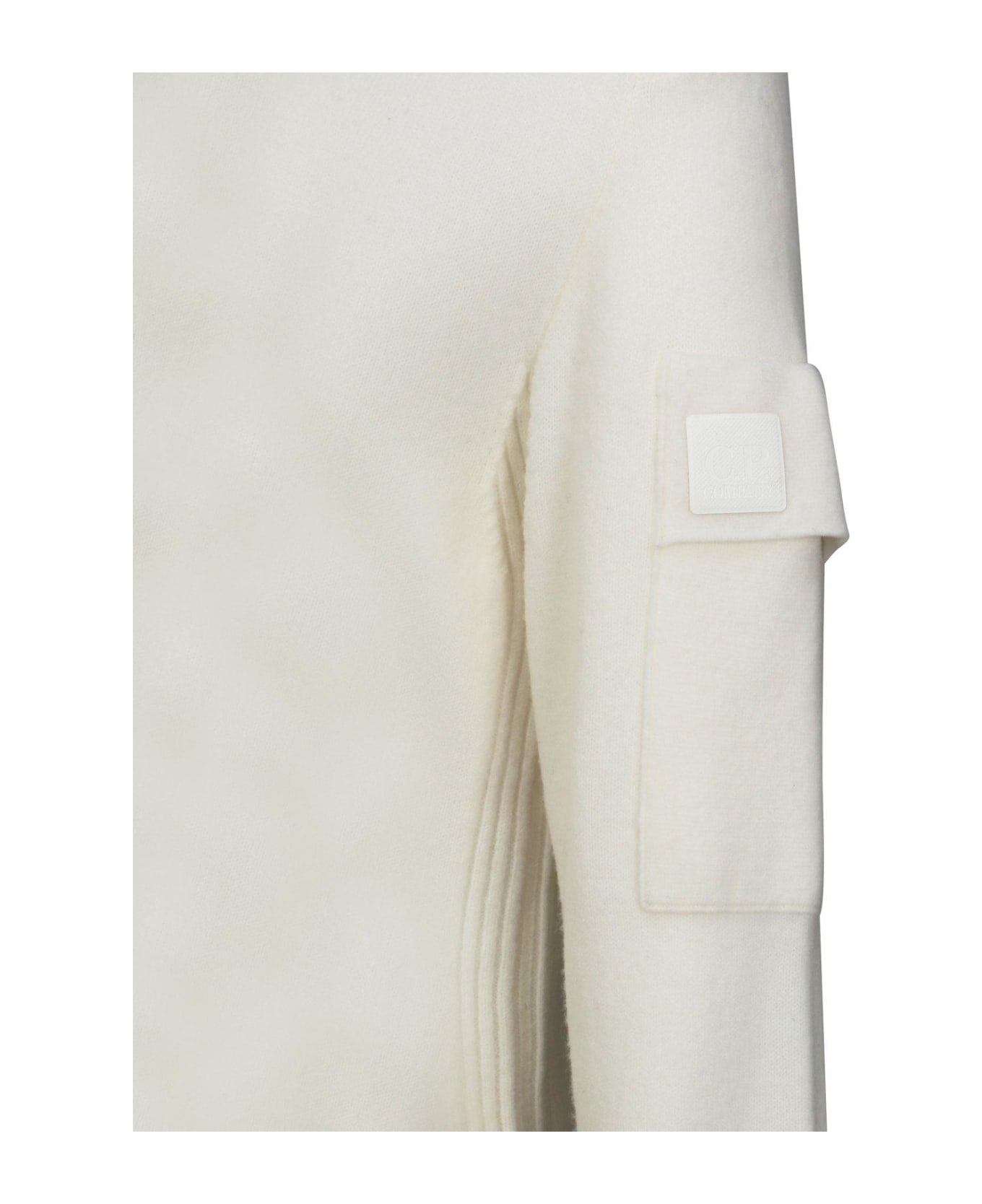 C.P. Company Logo-patch Hooded Knitted Jumper - White ニットウェア
