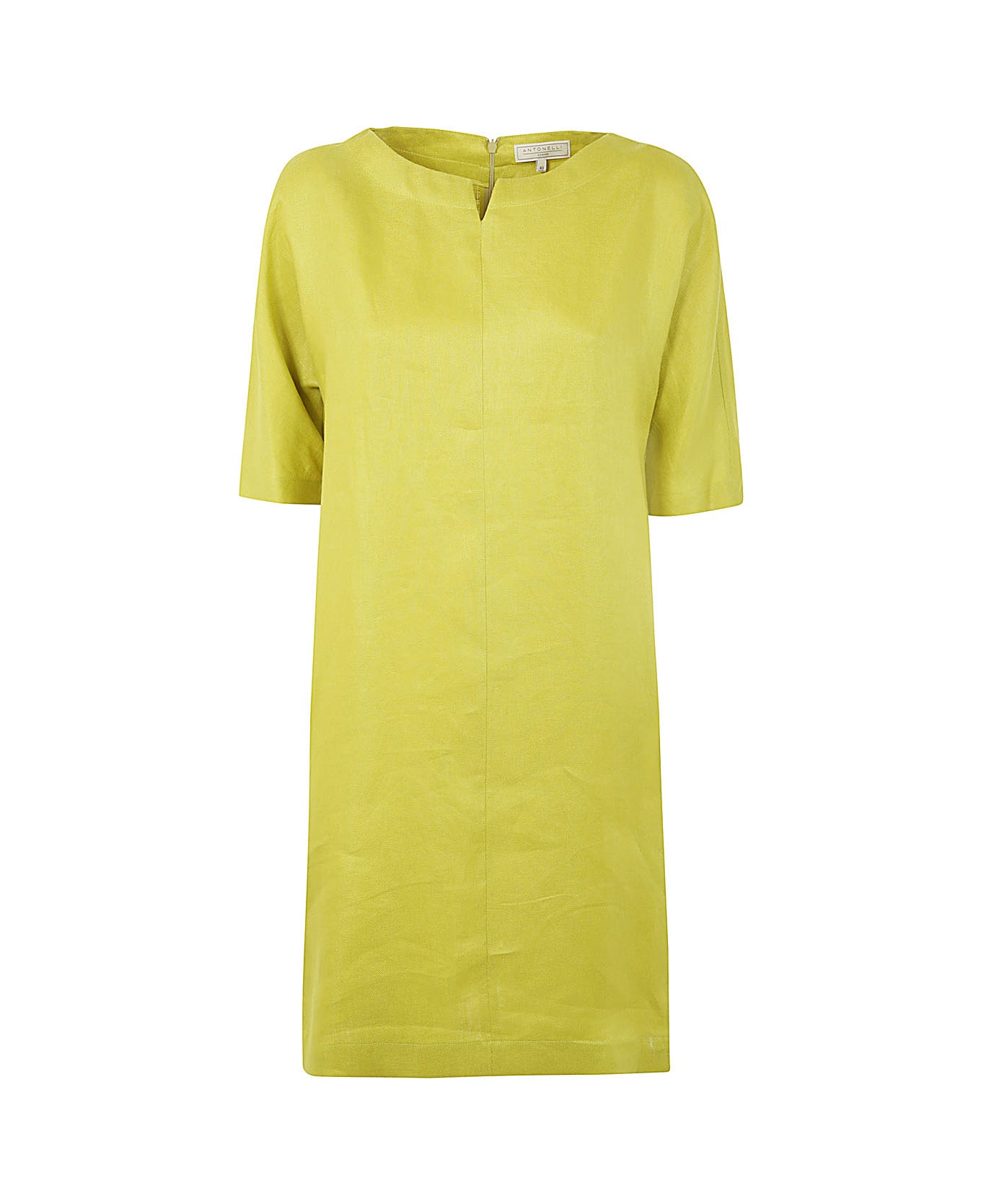 Antonelli Moravia 3/4 Sleeves Guru Neck Dress - Lime