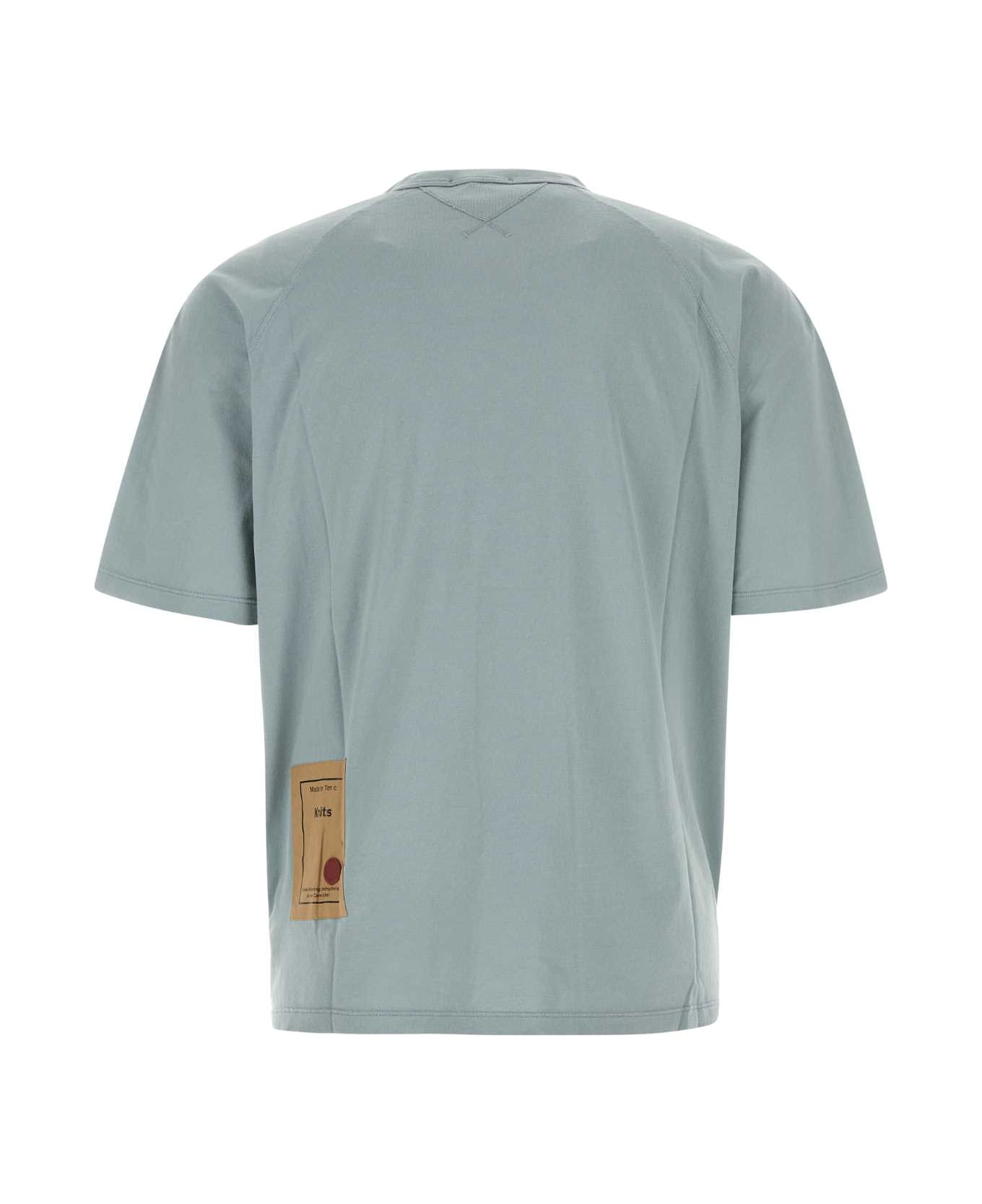 Ten C Powder Blue Cotton T-shirt - Grey