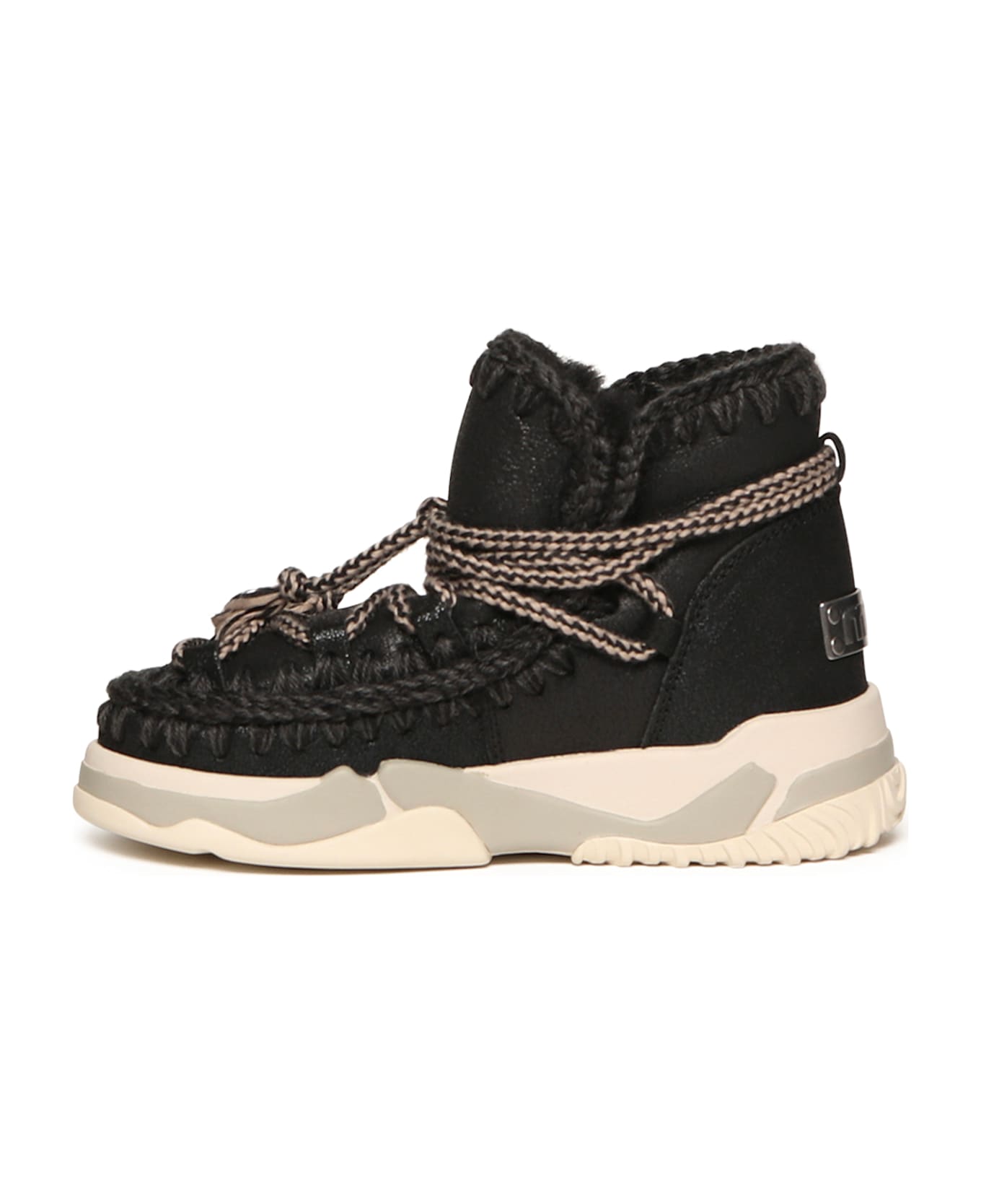 Mou Scoubidou Lace Sneakers - cracked black