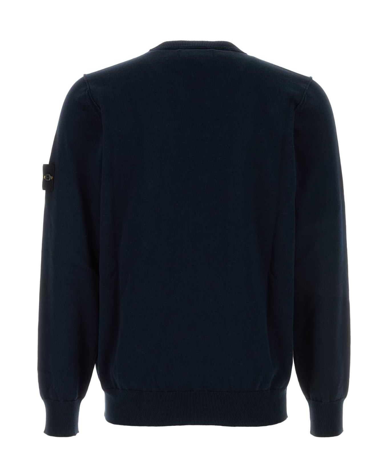 Stone Island Dark Blue Cotton Sweater - NAVY ニットウェア