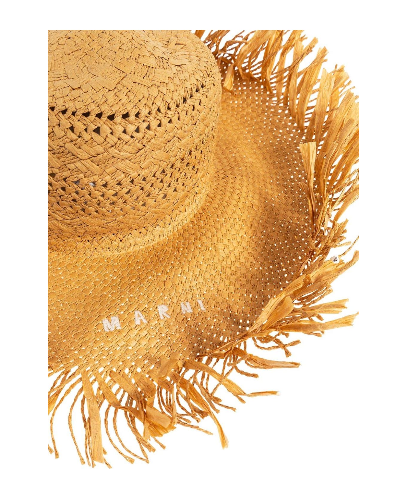 Marni Logo Detailed Sun Hat - Ivory