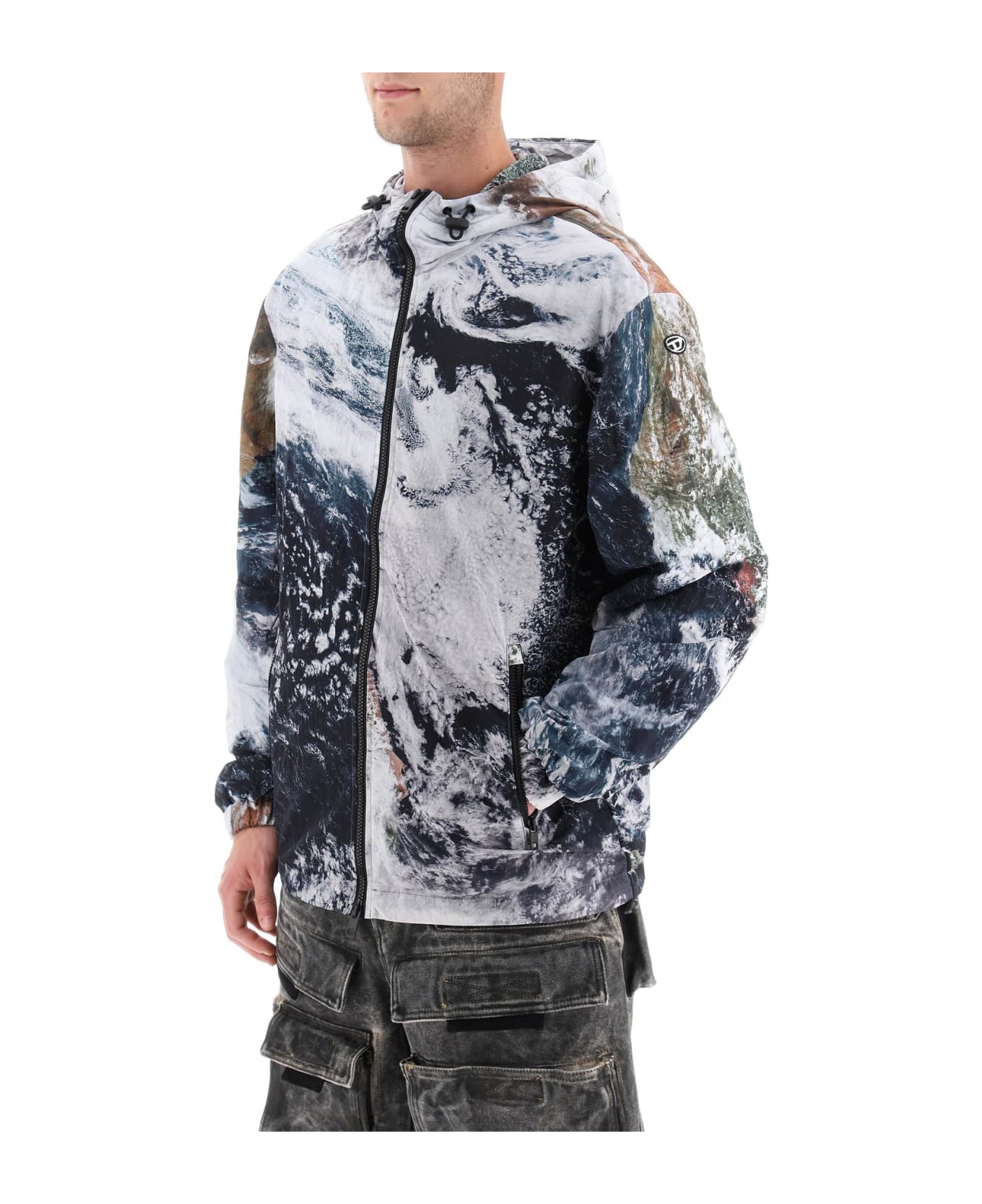 Diesel 'j-warrett' Jacket In Printed Nylon - Multicolor