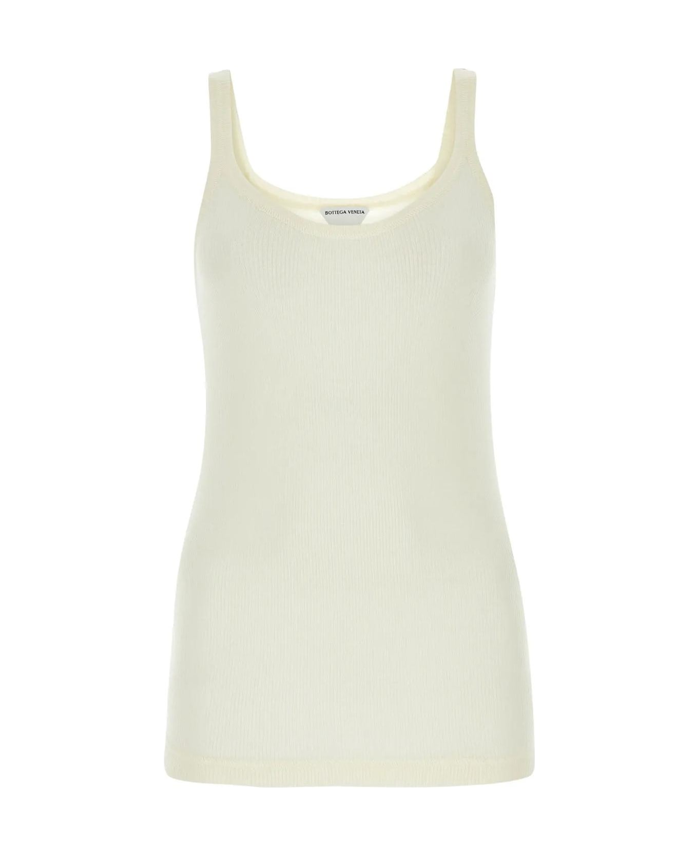 Bottega Veneta Ribbed Tank Top - BIANCO