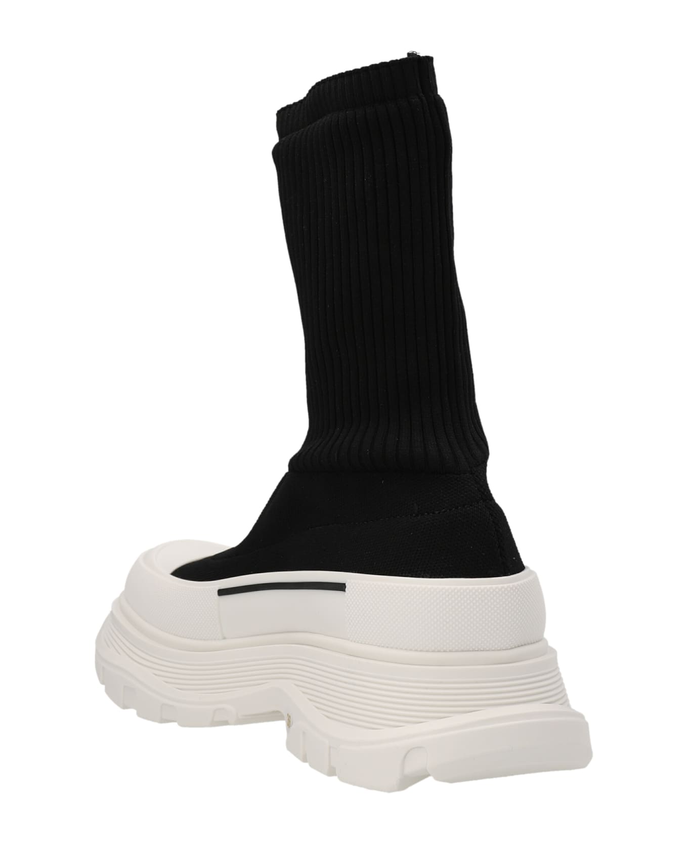 Alexander McQueen Tread Slick  Ankle Boots - White/Black
