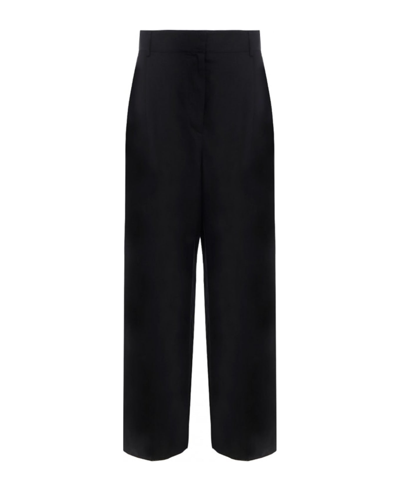 Ferragamo Silk And Linen Pants - Black