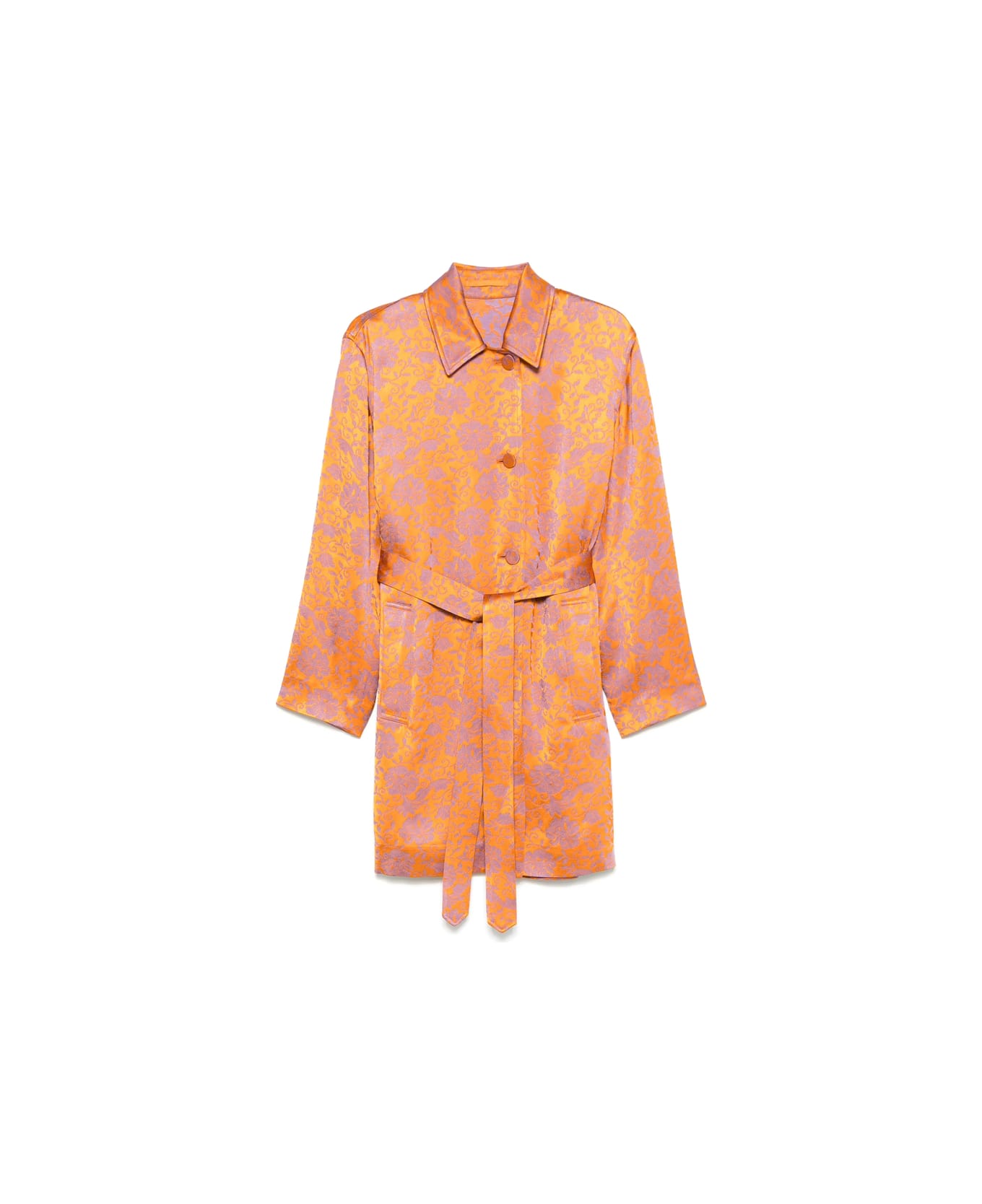 Dries Van Noten Coat - ORANGE/PURPLE