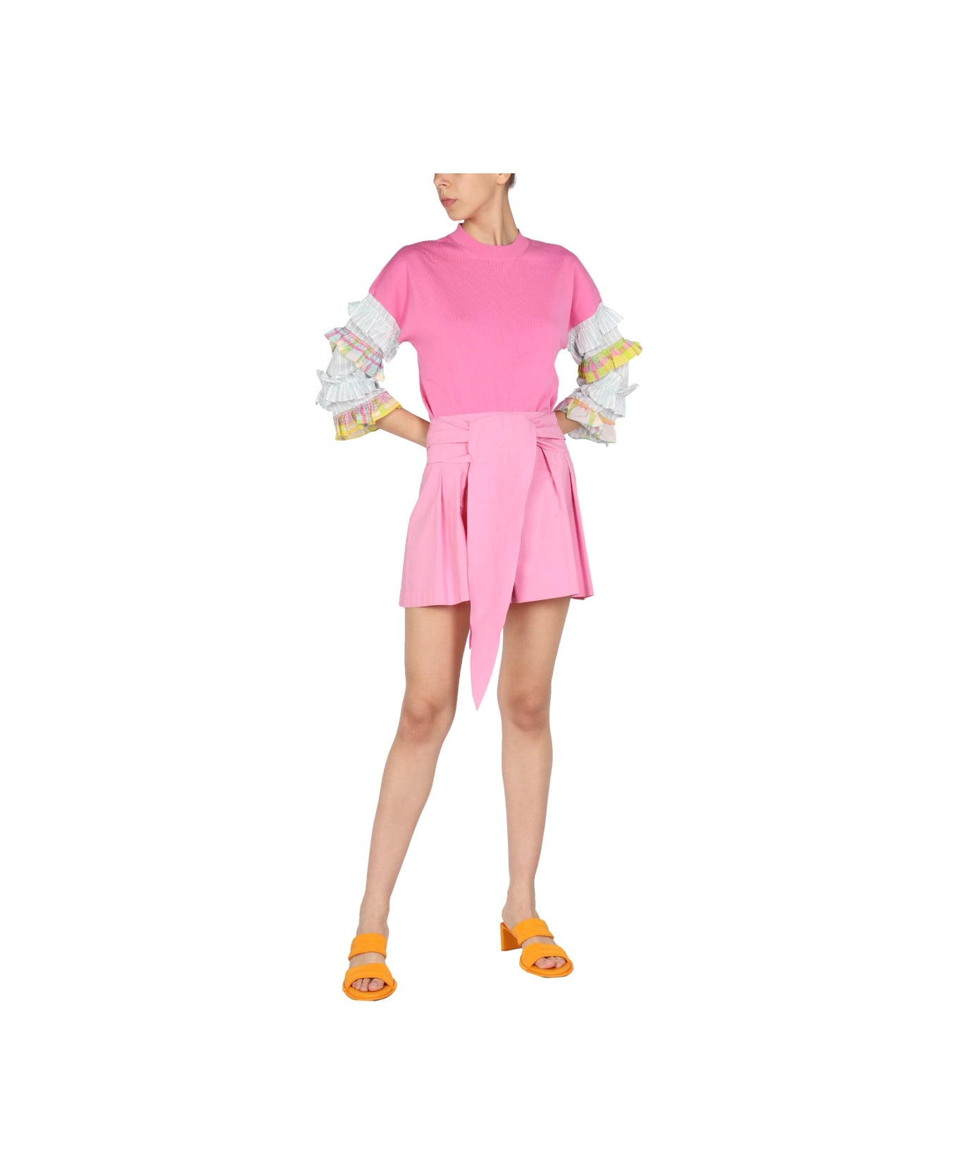 Boutique Moschino Belted Waist Shorts - PINK