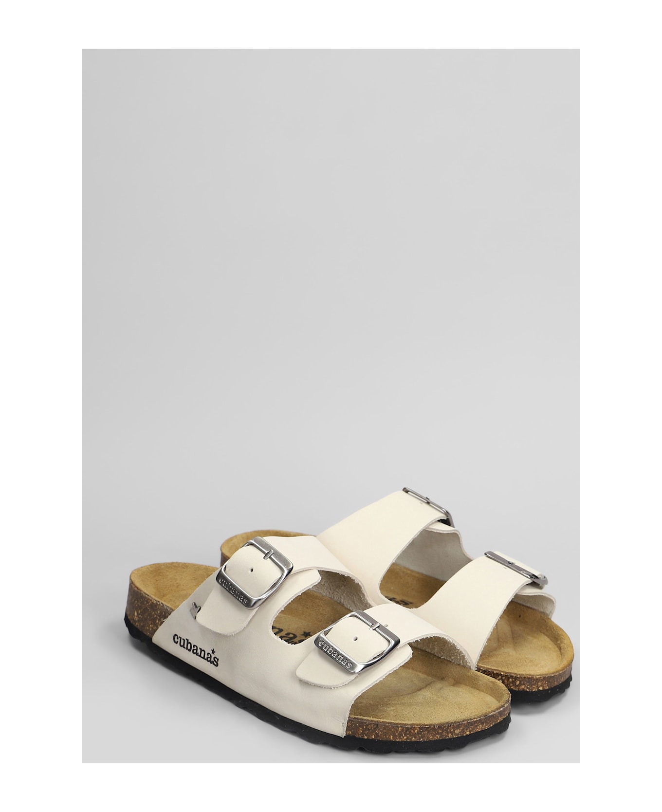 Cubanas Amalia Flats In White Leather - white