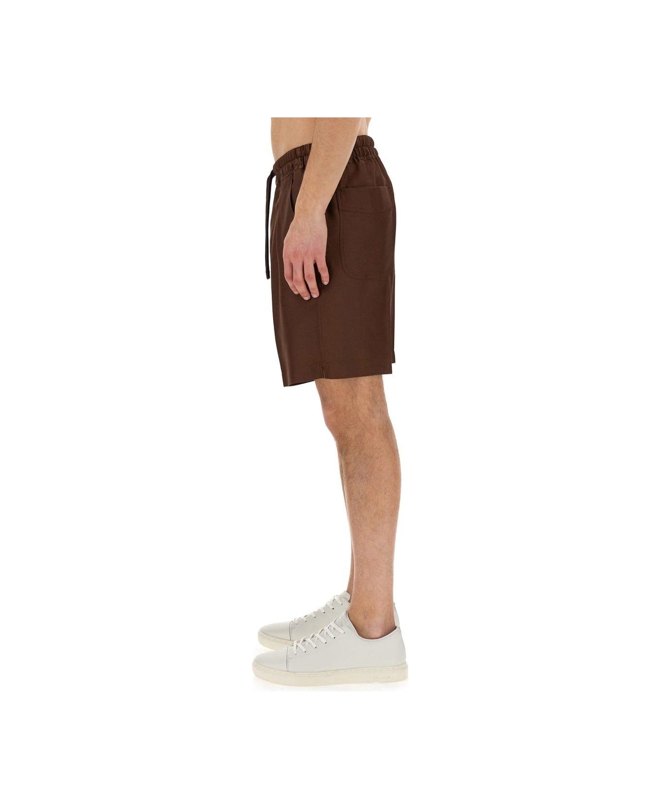 Tom Ford Drawstring Silk Bermuda Shorts - CHOCOLATE