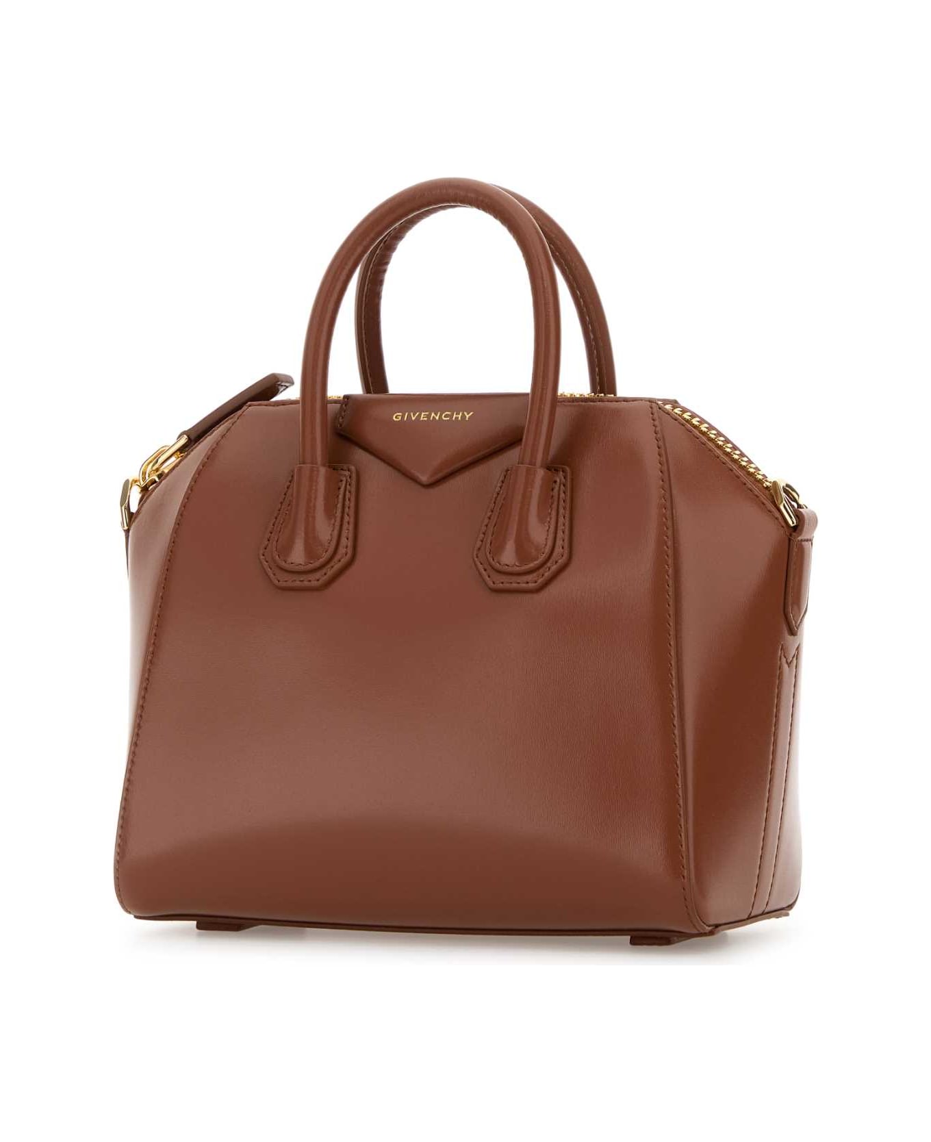 Givenchy Caramel Leather Mini Antigona Handbag - CARAMELBROWN