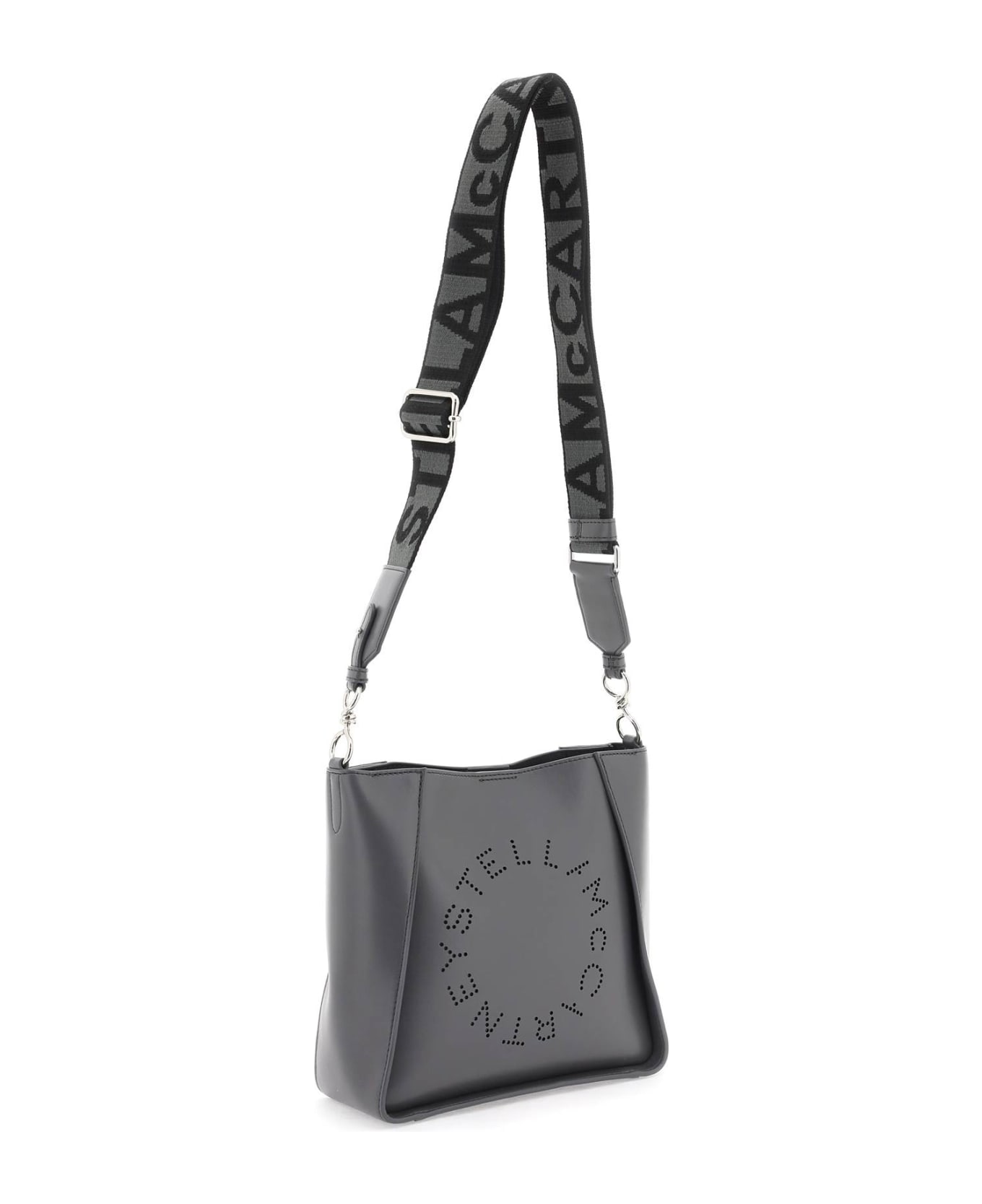 Stella McCartney Crossbody Bag With Perforated Stella Logo - SLATE (Grey) トートバッグ