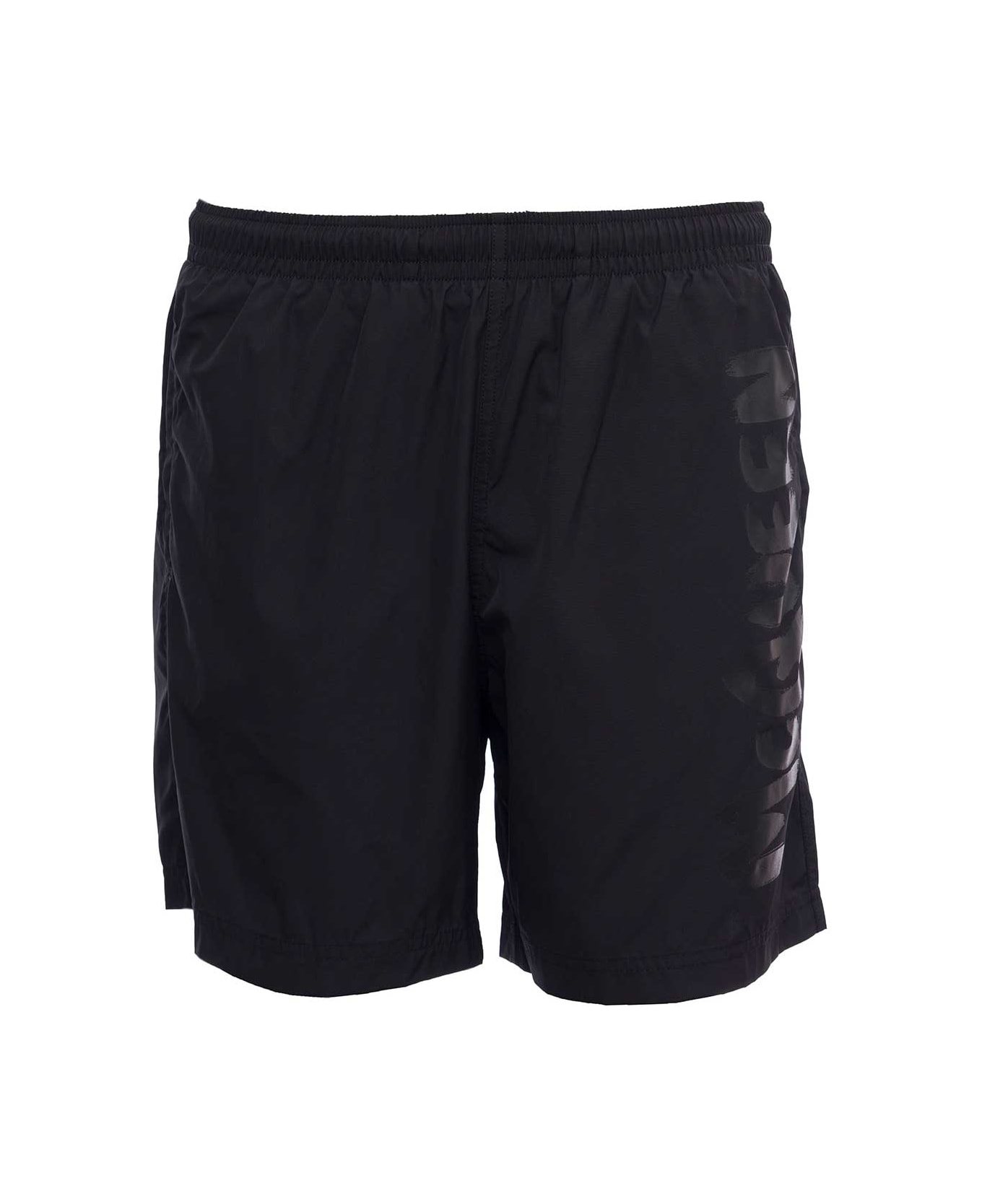 Alexander McQueen Black Swim Shorts With Logo - Black
