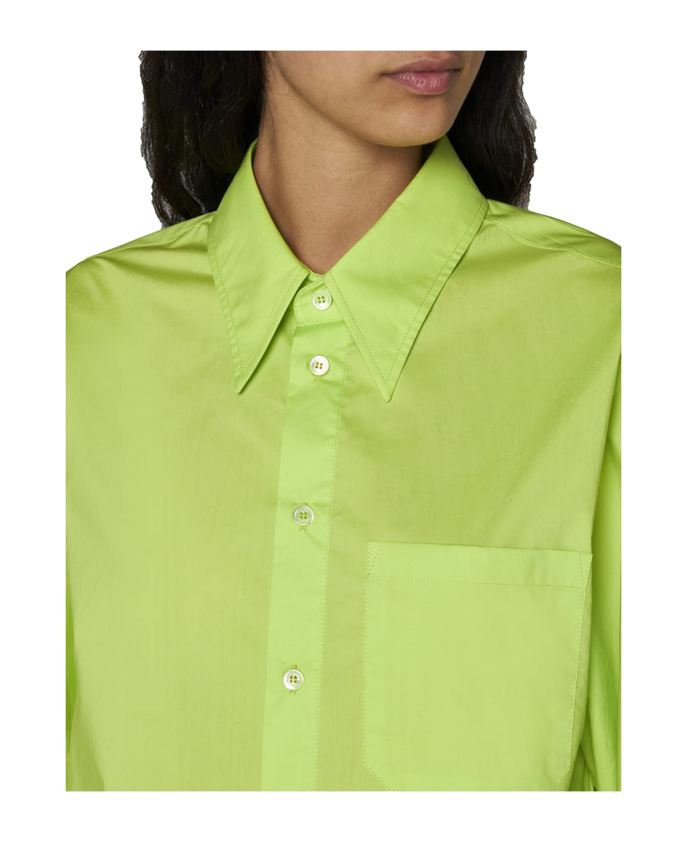 MM6 Maison Margiela Long Sleeved Shirt - Neon green シャツ