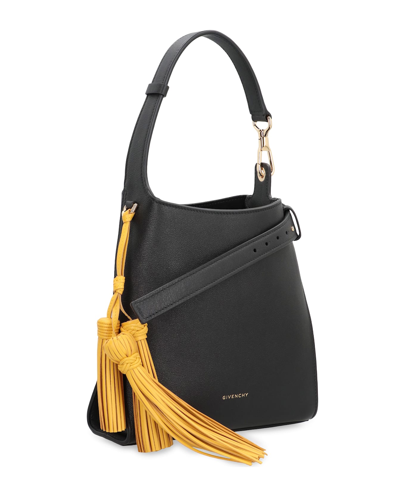 Givenchy Hobo Belted Mini Leather Bag - black