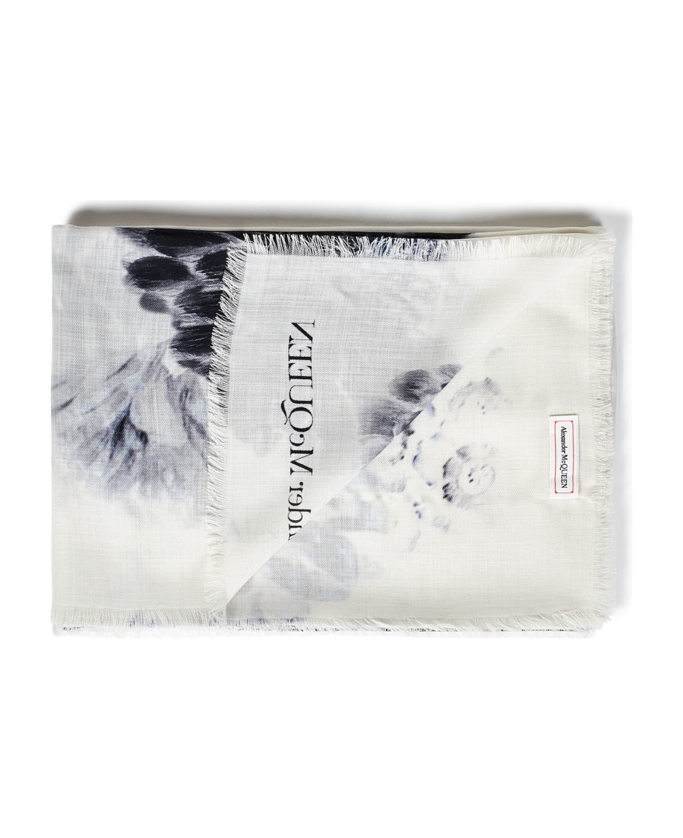 Alexander McQueen Graphic Printed Scarf - Ivory