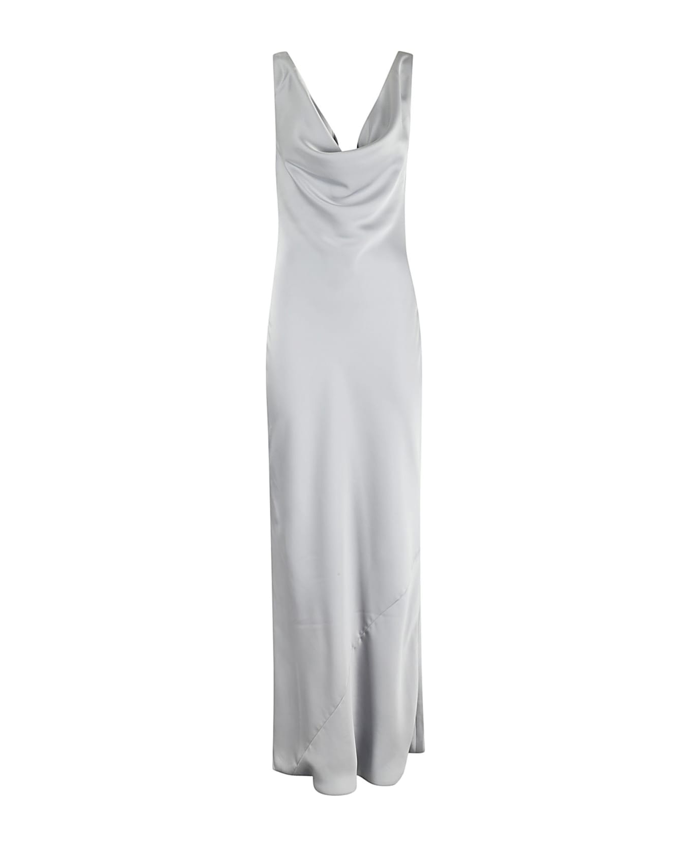 Norma Kamali Deep Drape Neck Gown - Silver Silver ワンピース＆ドレス