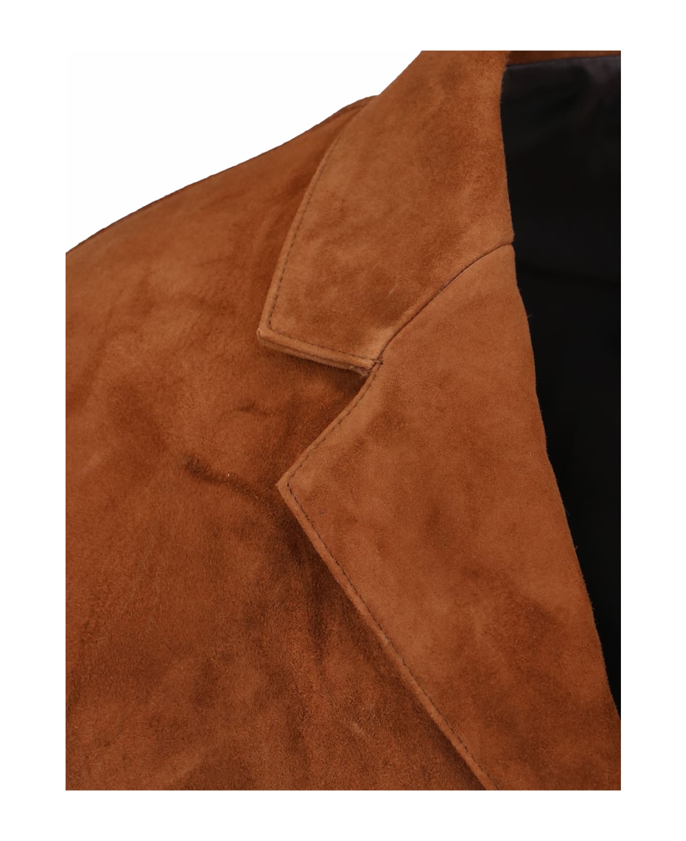 Tonywack Single-breasted Suede Jacket - Brown