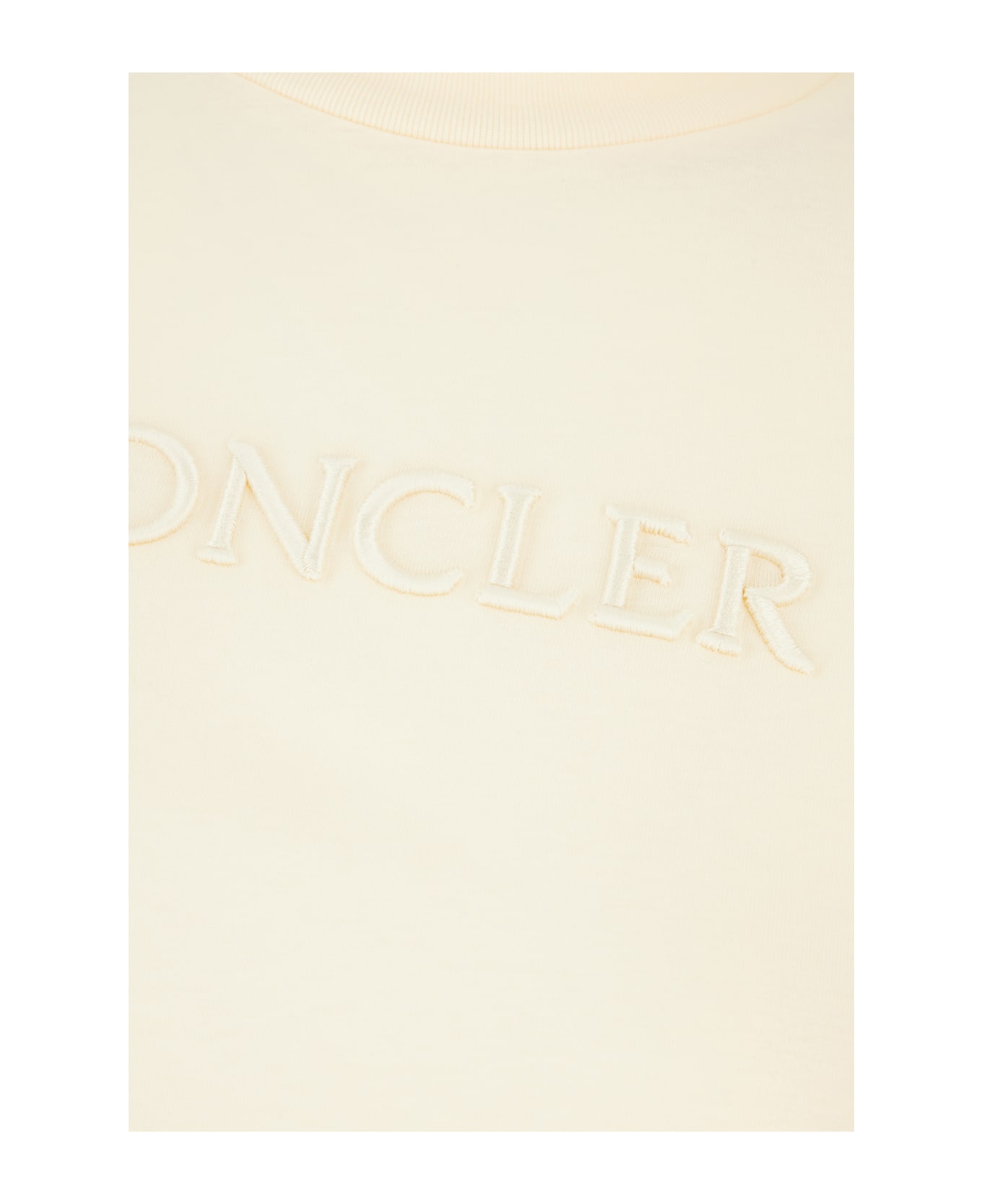 Moncler Ivory Cotton T-shirt - Ivory