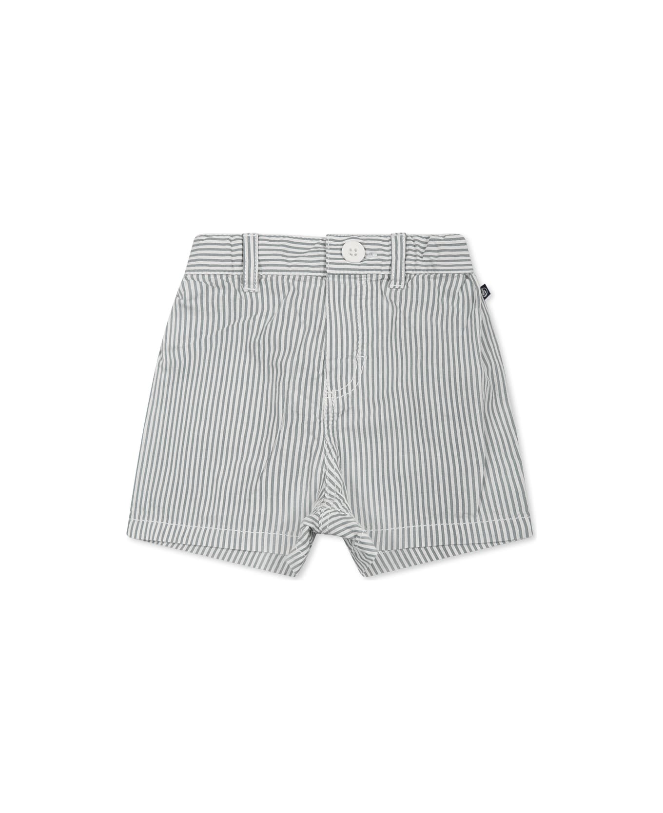 Petit Bateau Green Shorts For Baby Boy With Logo - Grey