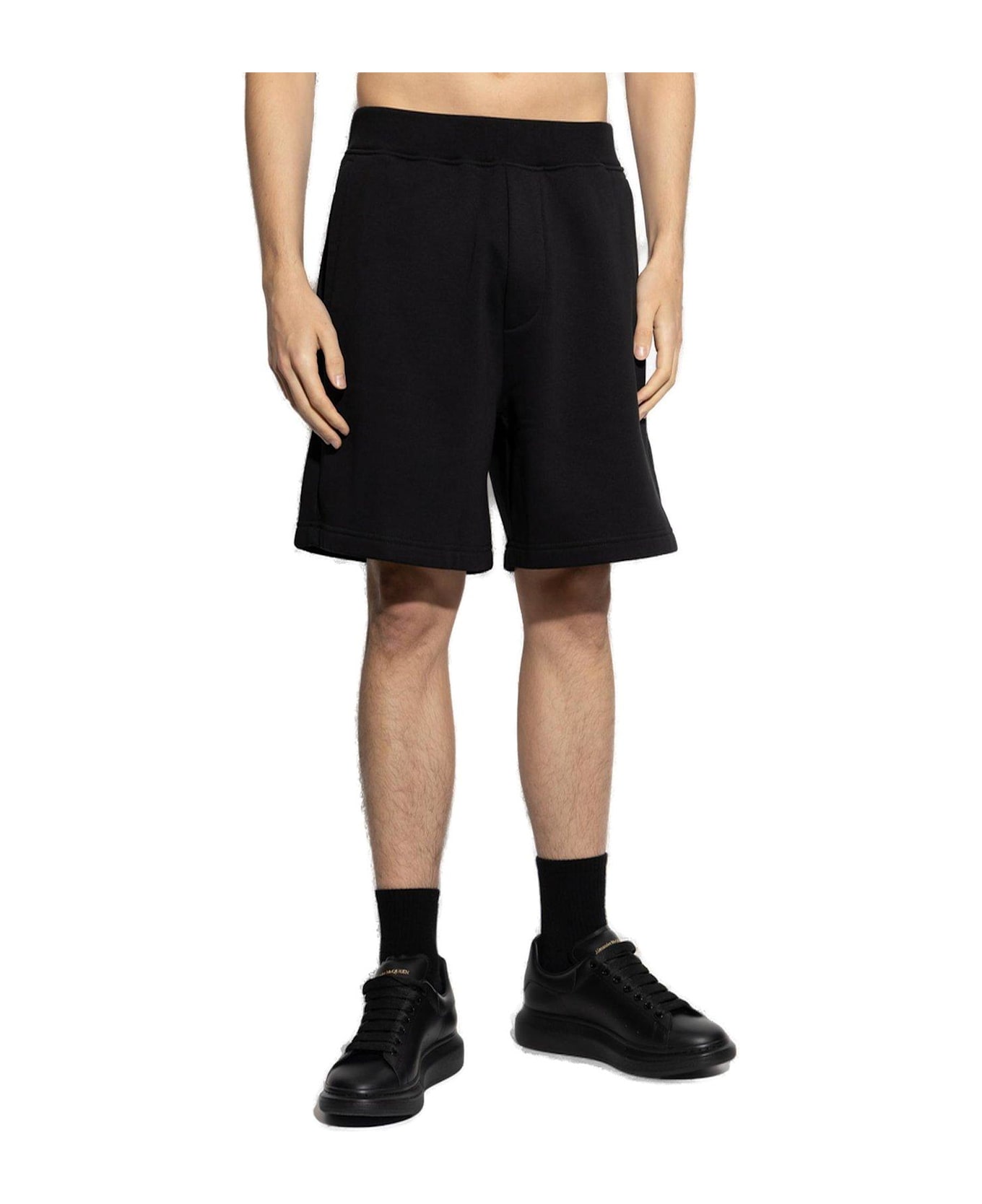 Dsquared2 Logo-rubberised Elasticated Waistband Shorts - Black