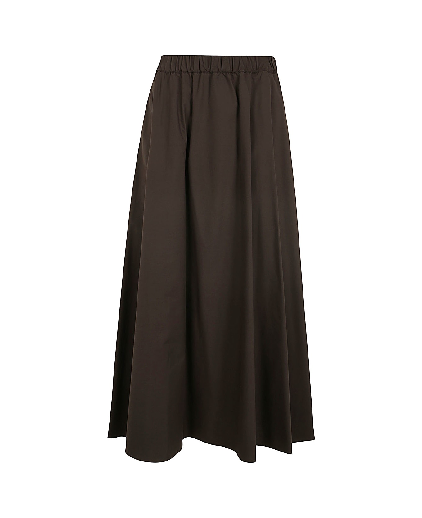 Parosh Long Skirt With Elastic Band - Dark Brown