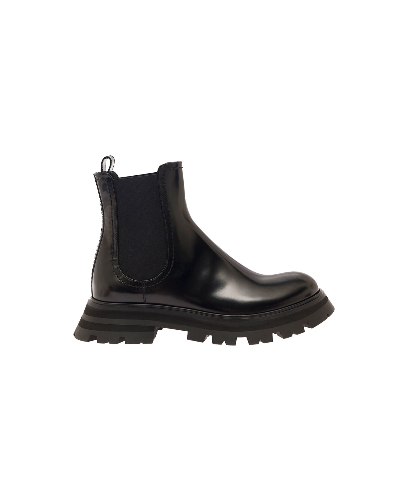 Alexander McQueen Black Chelsea Boots With Elastic Inserts In Smooth Leather Woman - Black