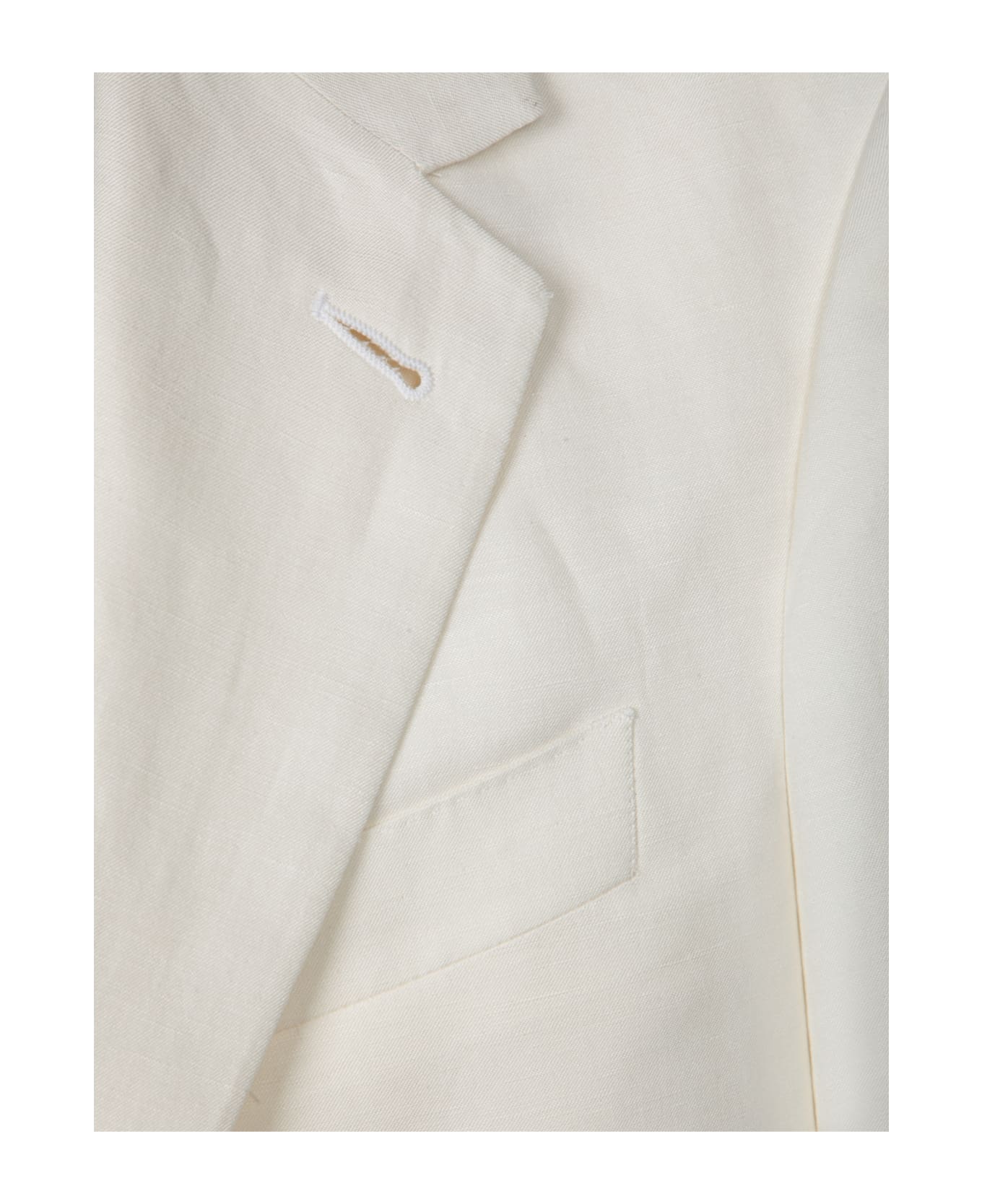 Canali White Linen Jacket - White
