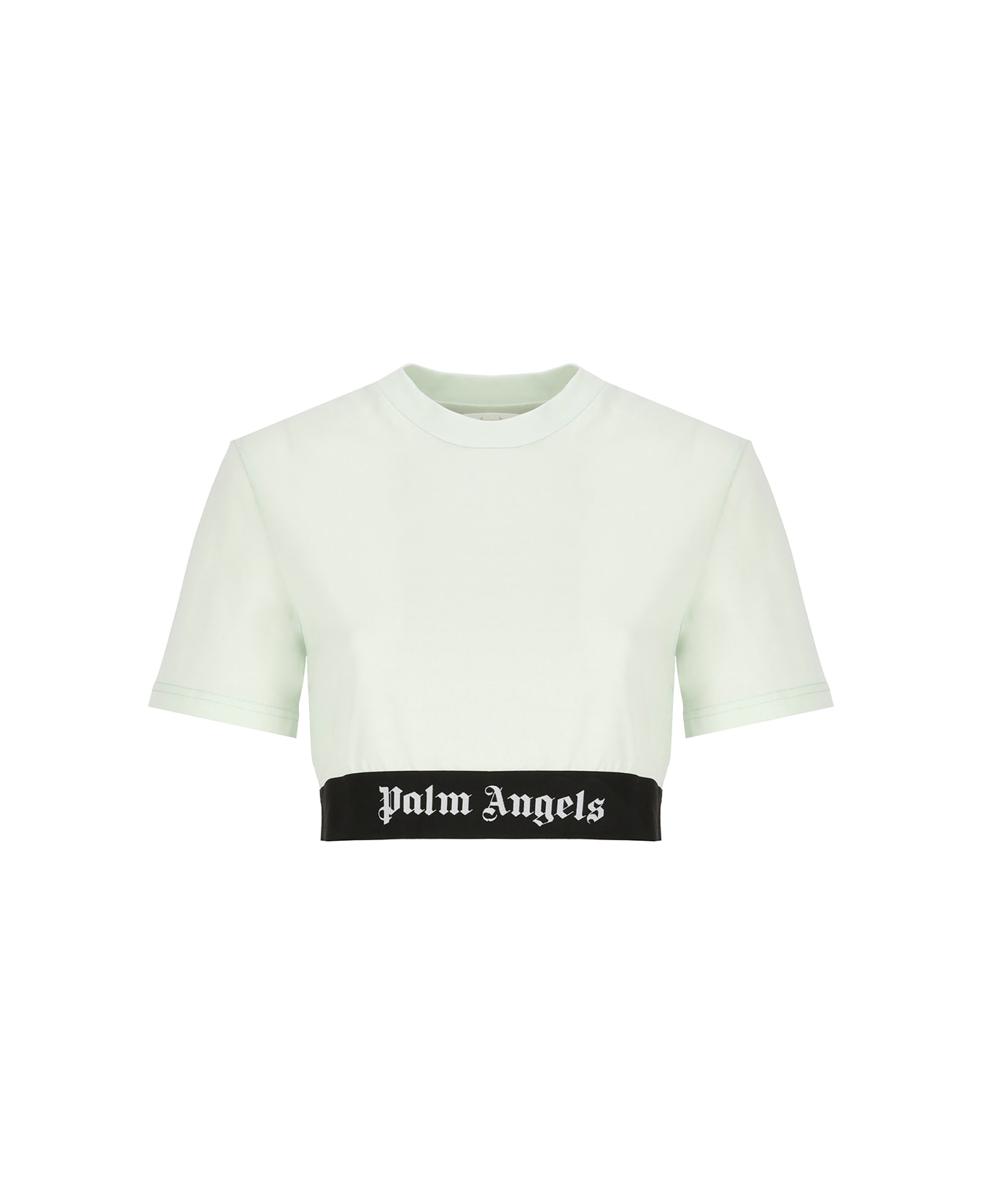 Palm Angels Logo Tape Crop T-shirt - Green