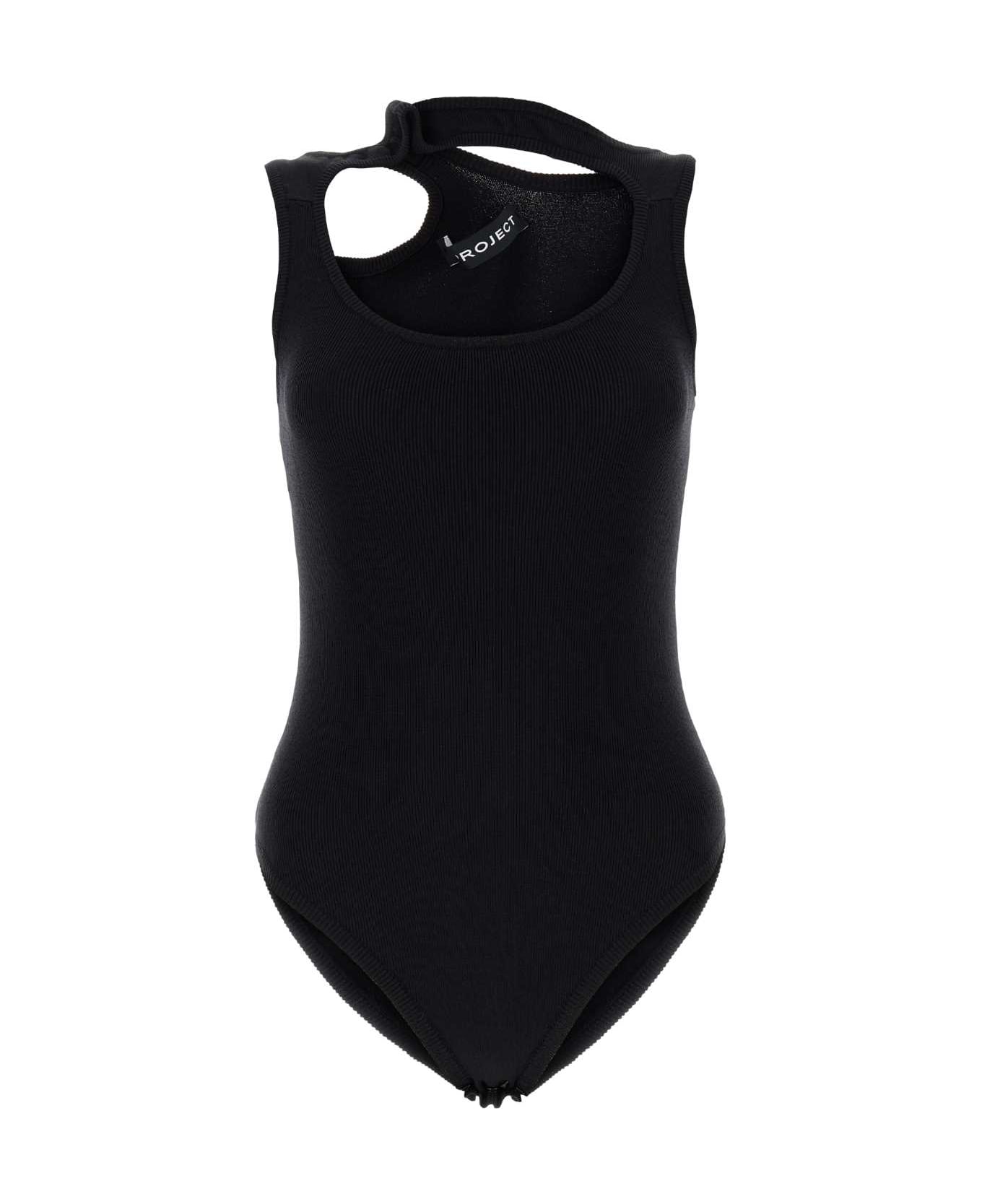 Y/Project Black Stretch Viscose Blend Bodysuit - Black