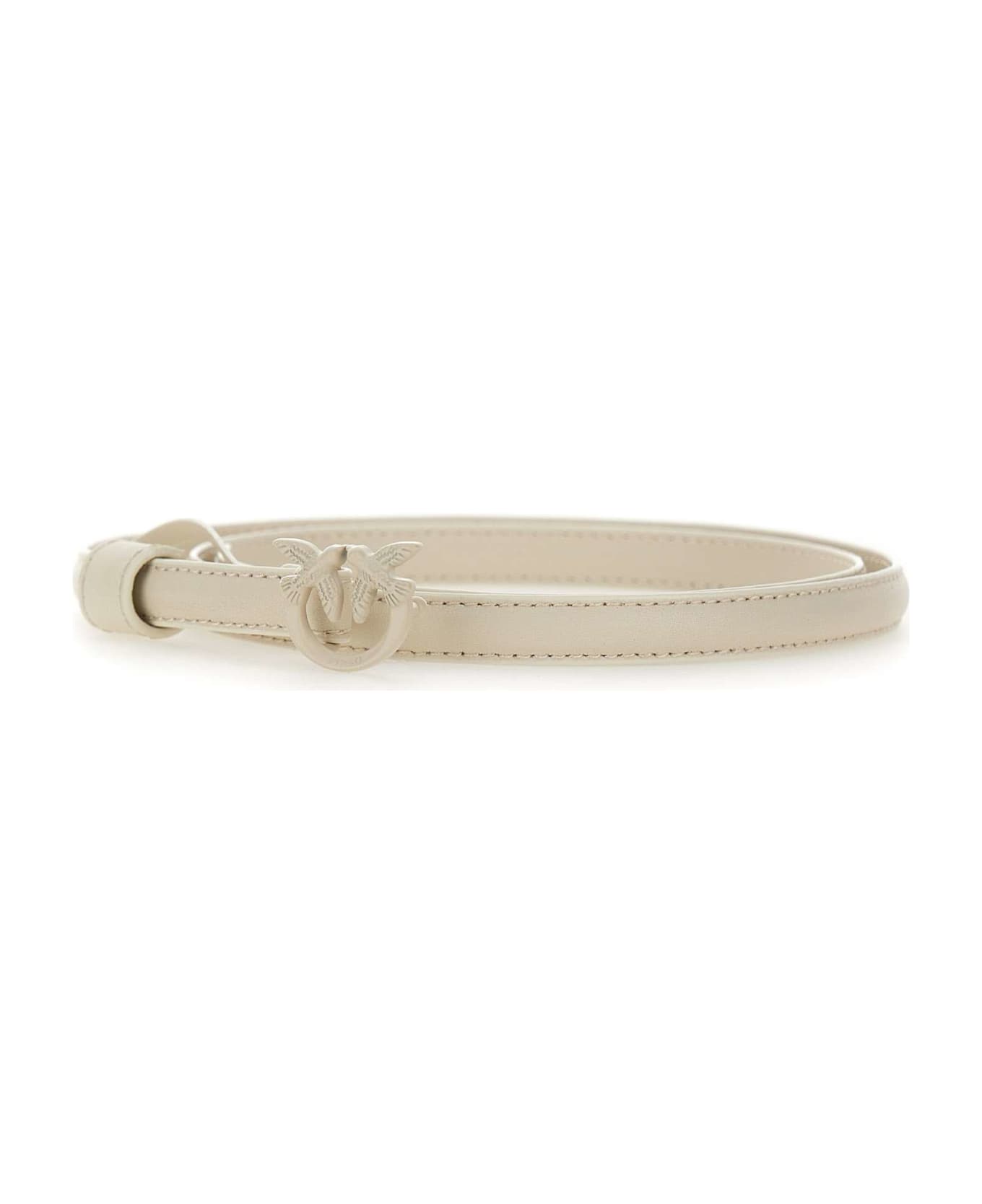Pinko 'love Berry' Leather Belt - WHITE