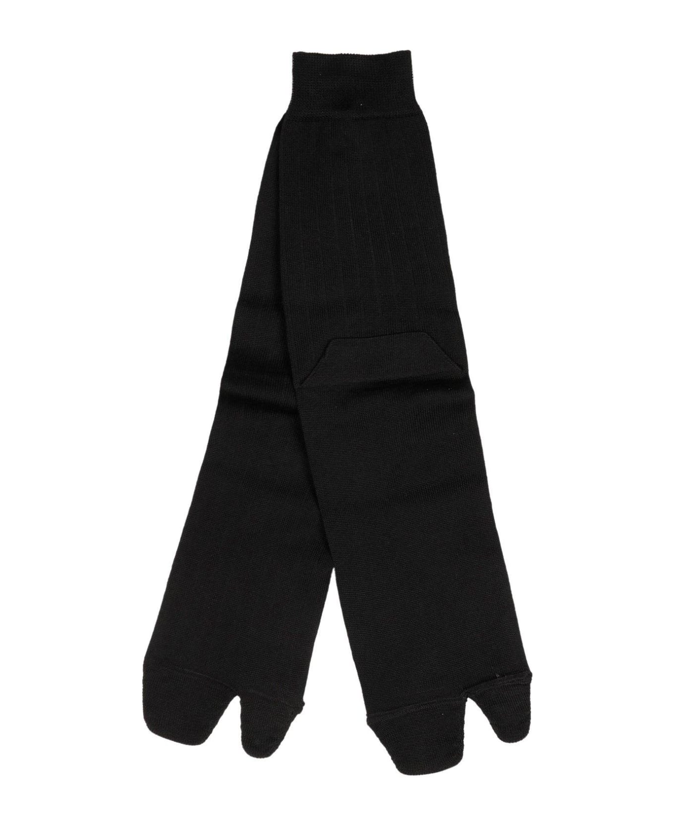 Maison Margiela Ribbed Tabi Socks - Black