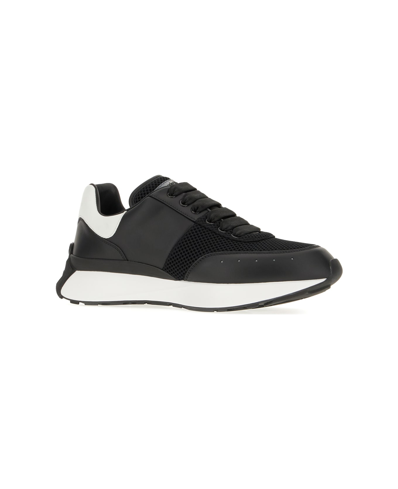 Alexander McQueen Panelled Chunky Lace-up Sneakers - BLACK WHITE SILVER