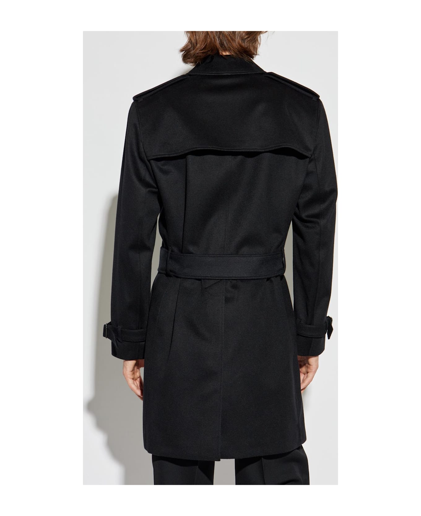 Burberry Cashmere Trench Coat `hastings` - Black レインコート