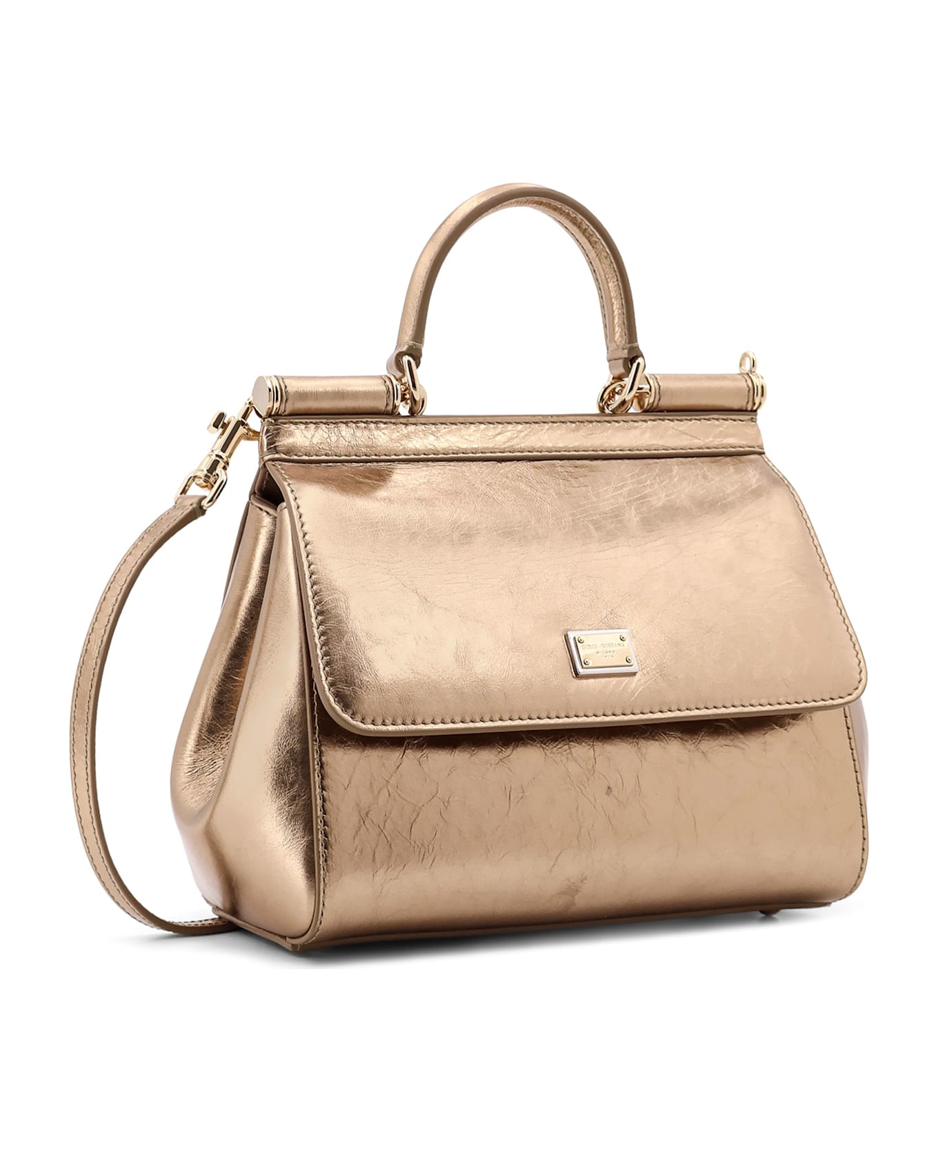 Dolce & Gabbana Sicily Media Shoulder Bag - Gold