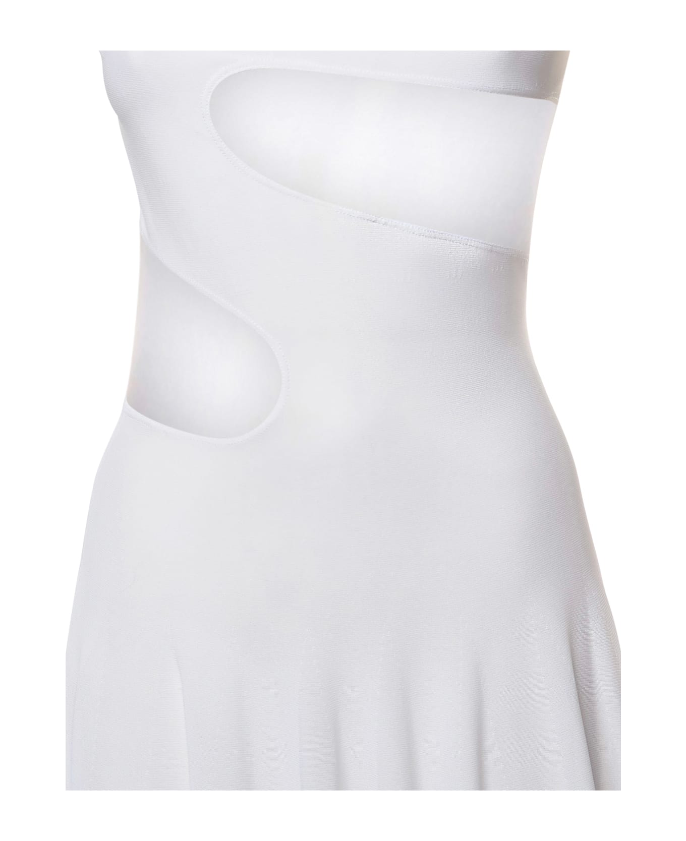 Alaia Silk Knit Dress With Cut-out - White
