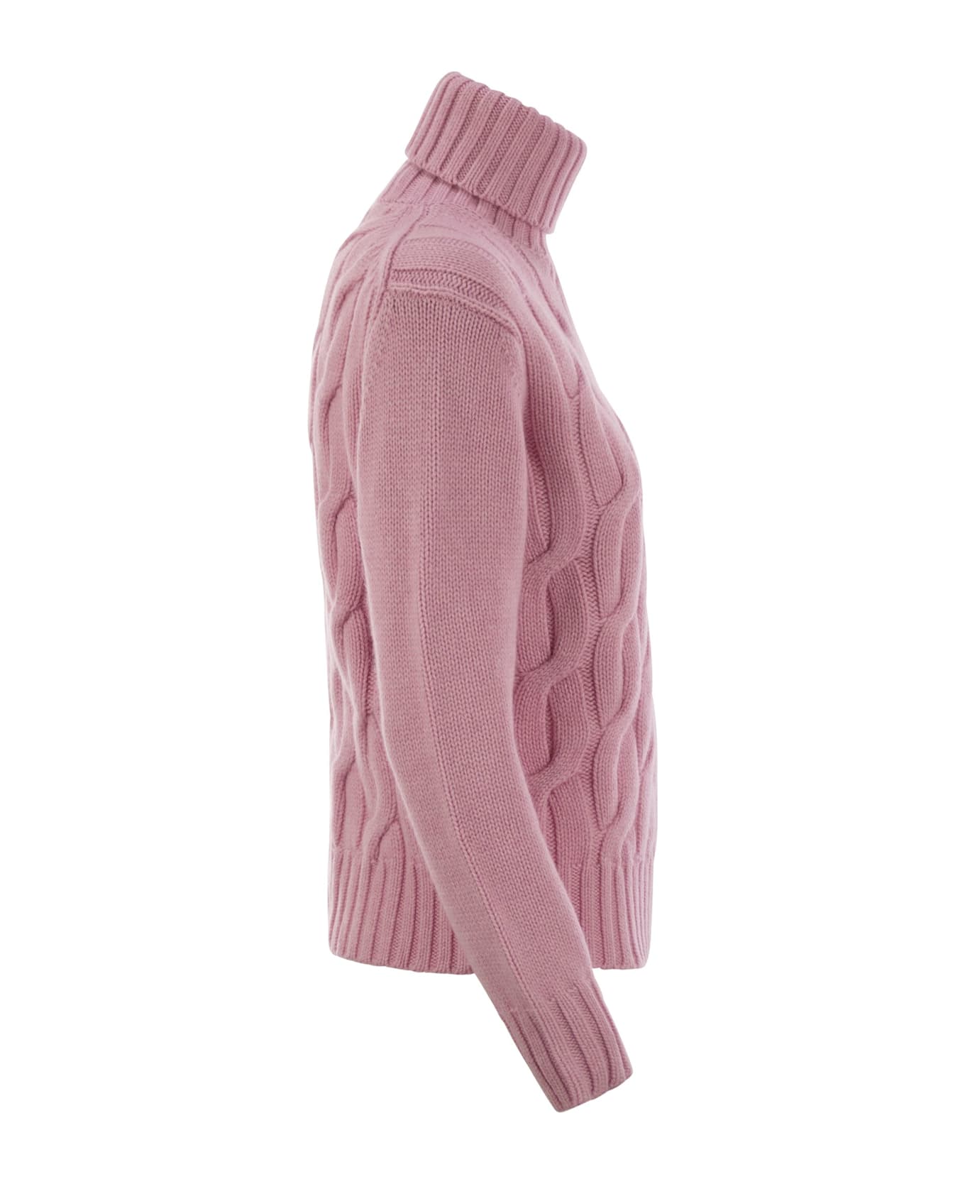 MC2 Saint Barth Giverny - Cable-knit Turtleneck Jumper - Pink ニットウェア